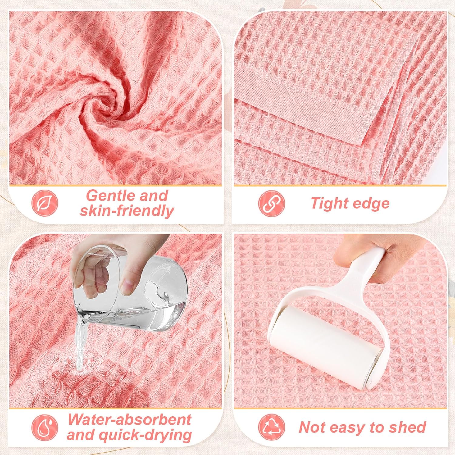 4 Pack Colorful Waffle Bath Towels 30x57 Inch