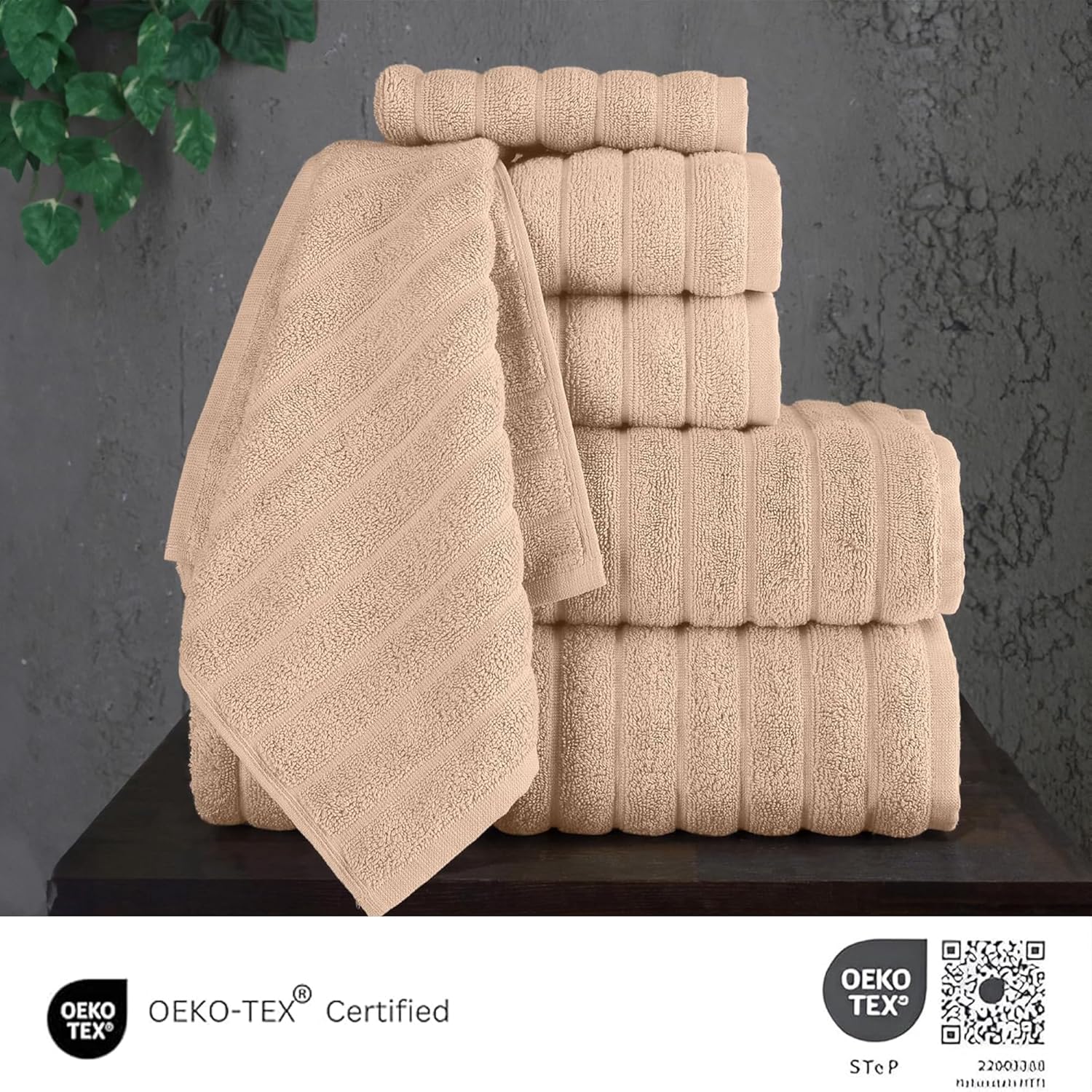 Classic Turkish Towels CTT 6-Piece Set Almond Beige