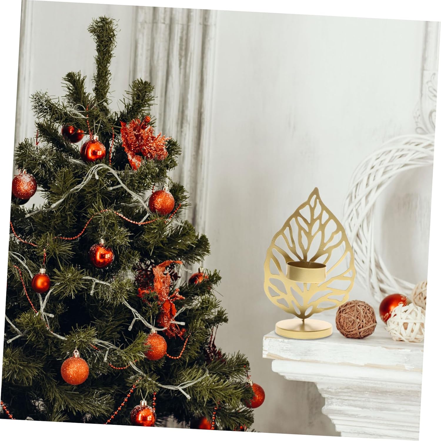 Alipis Vintage Snowflake Candleholder for Christmas