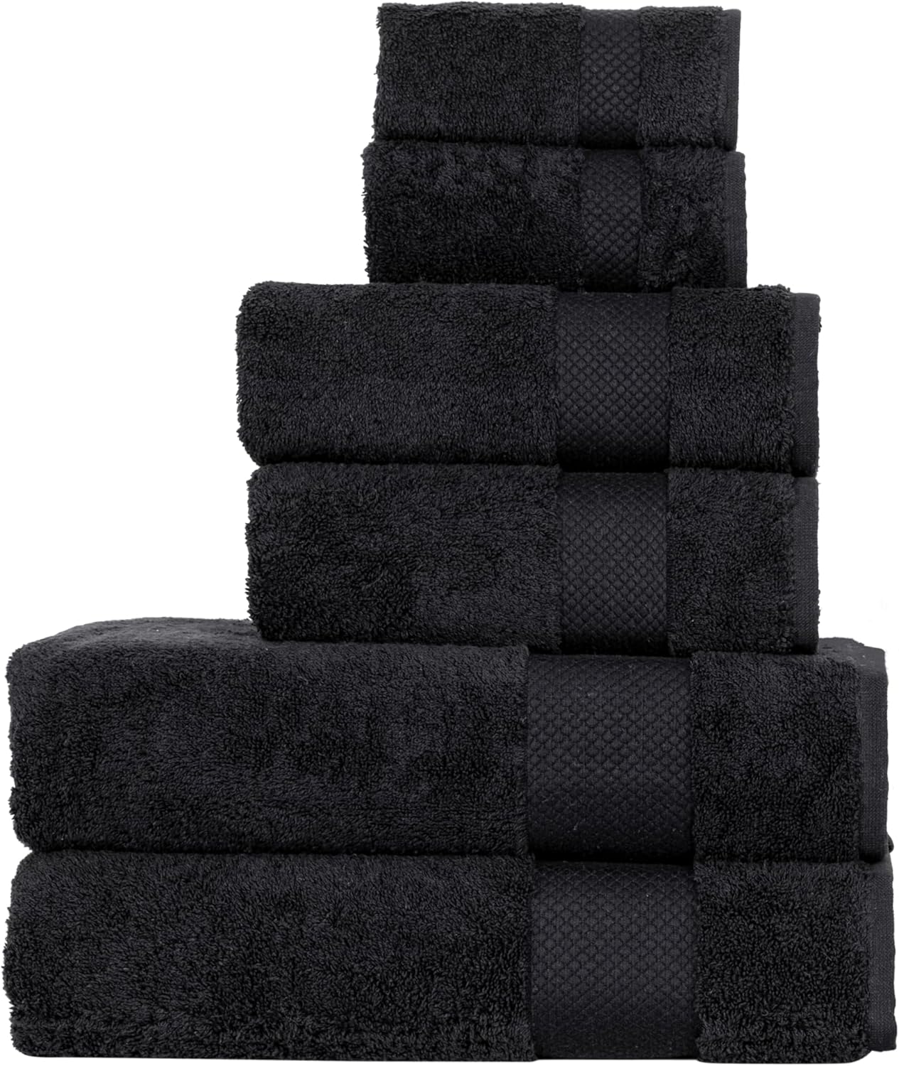 Hencely 6-Piece Bath Towel Set - Black 1