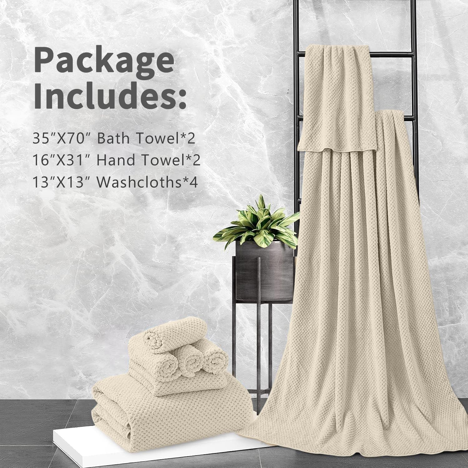 MAGGEA 8 Piece Premium Bathroom Towel Set 1