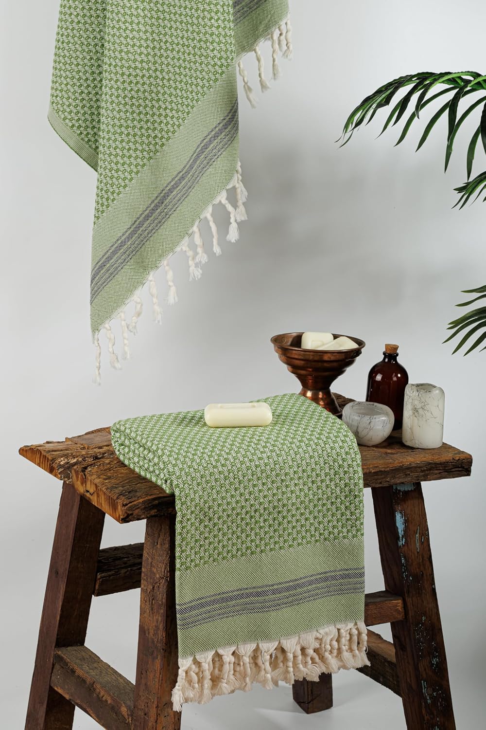 DEMMEX Micro Waffle Turkish Bath Towel - 70x40 Khaki 1