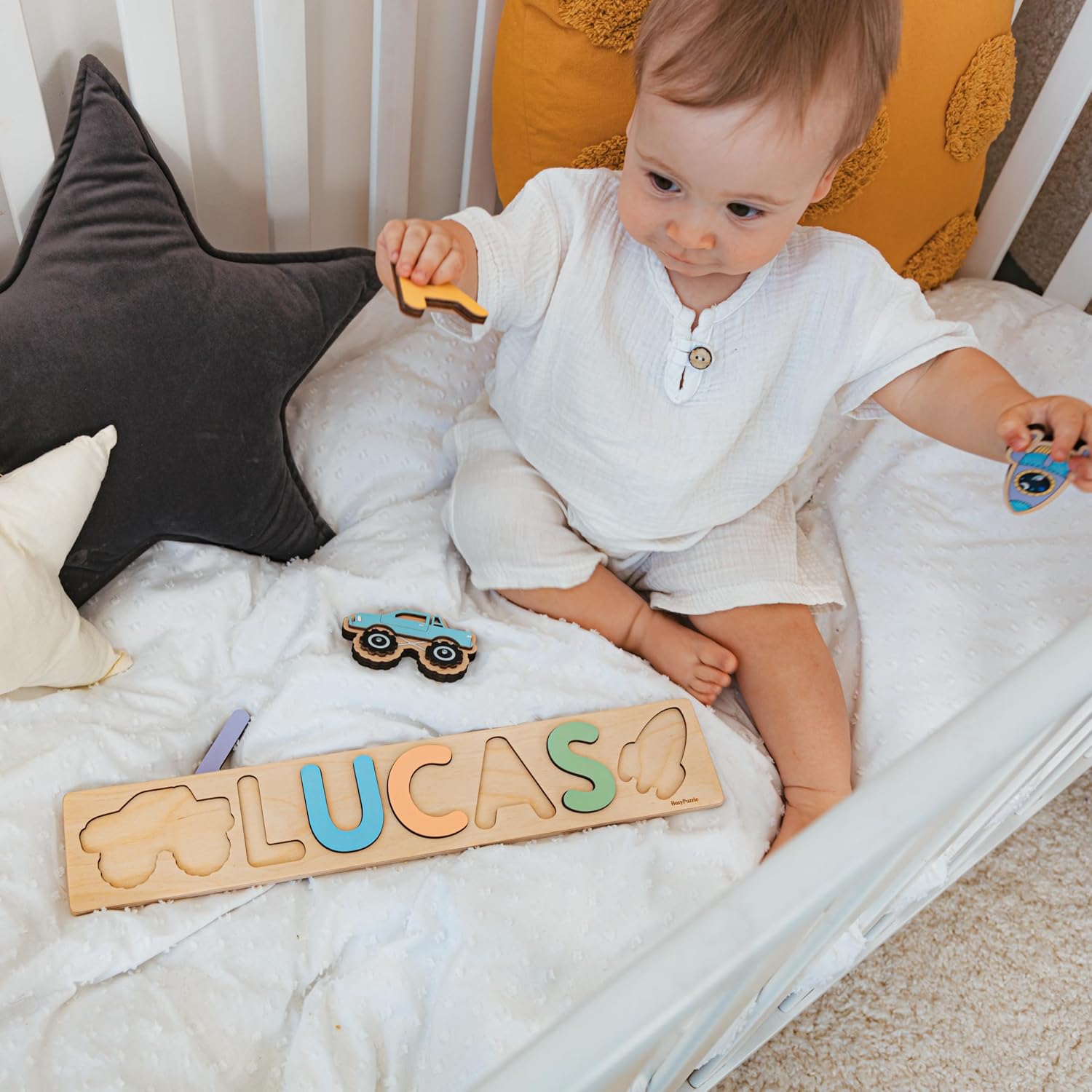 Personalized Wooden Name Puzzle with Pegs