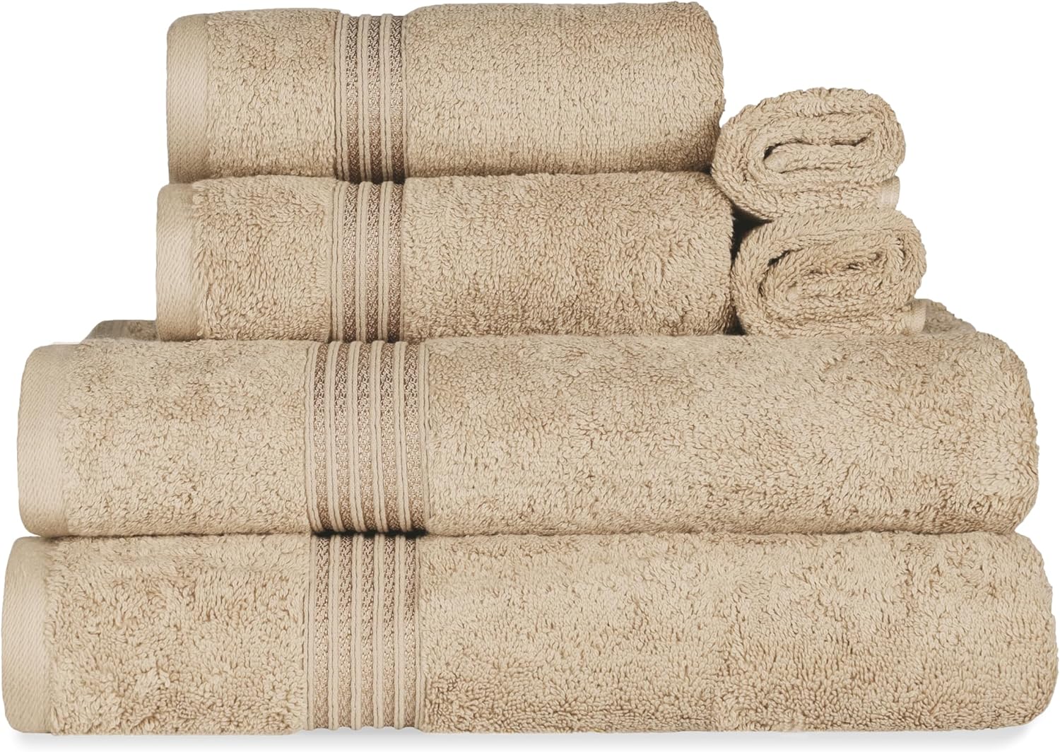 Superior Egyptian Cotton 6-Piece Towel Set in Taupe