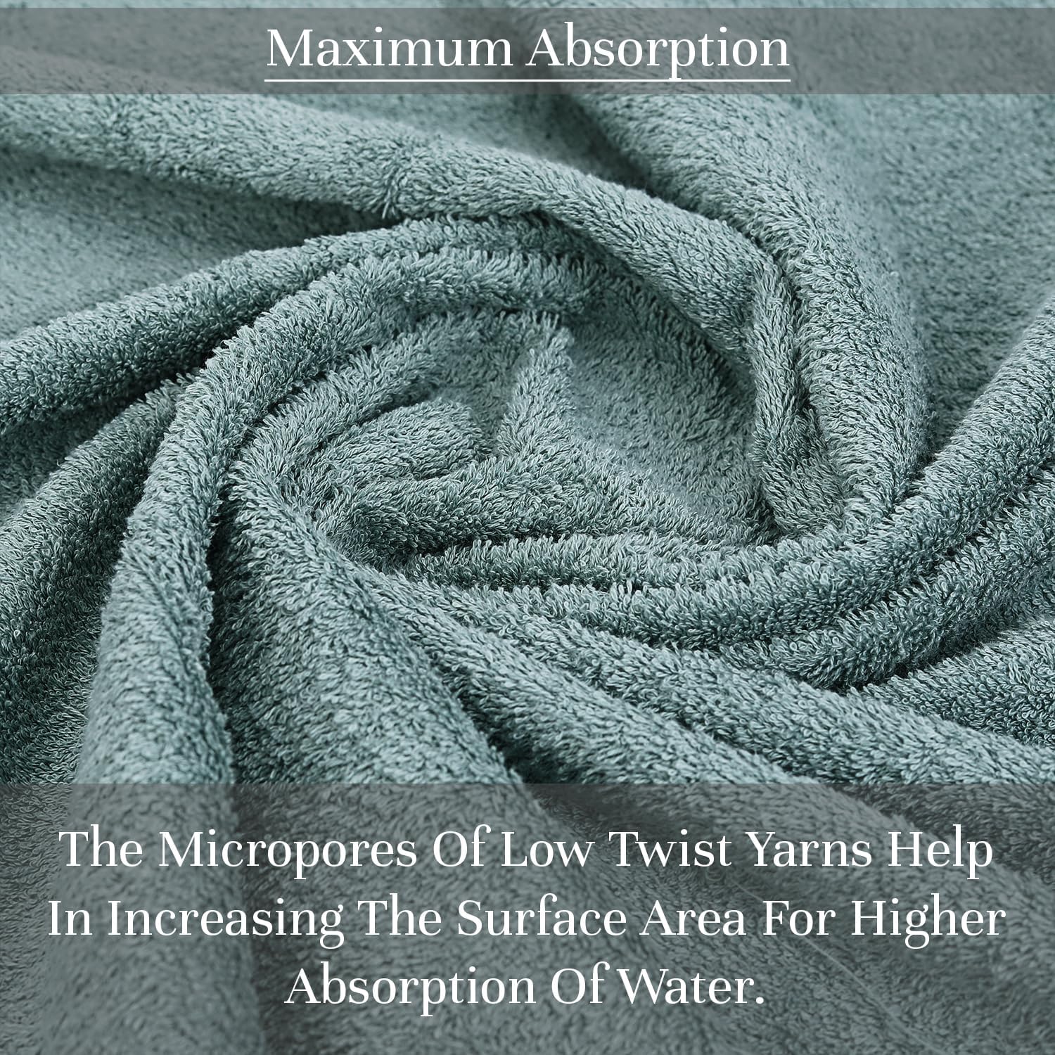 Organix Egyptian Cotton Bath Towel Set - 4 Piece 30x60 Green