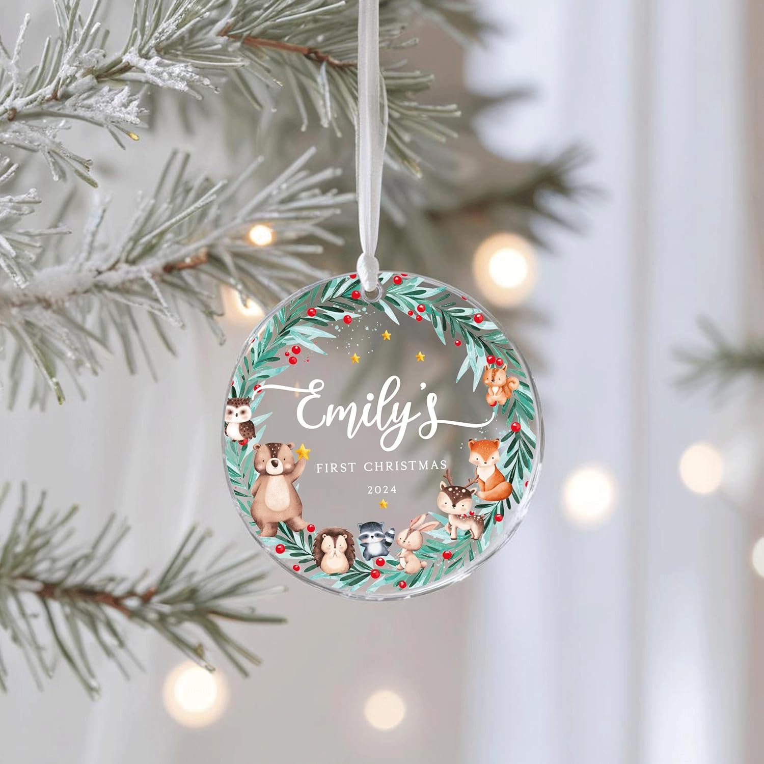 Personalized Babys First Christmas Ornament - Custom Newborn Xmas Keepsake