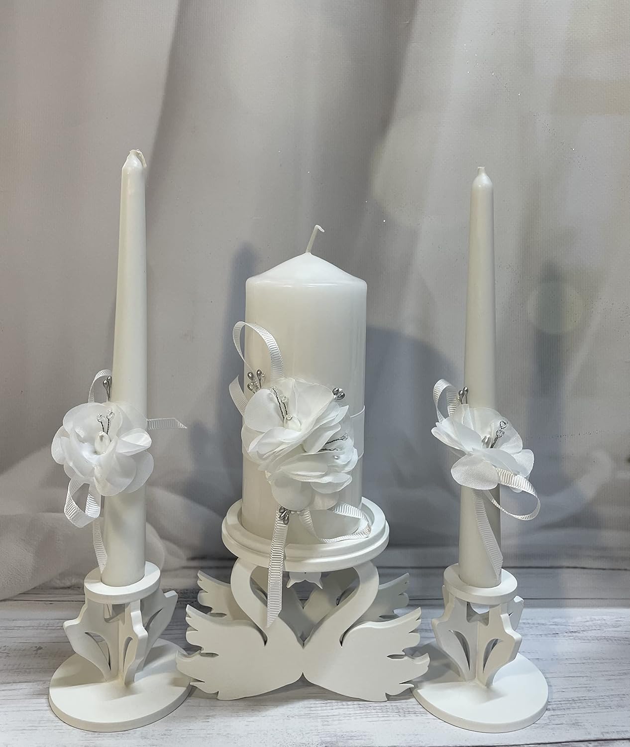 Magik Life Unity Candle Set - White Wedding Unity Candles