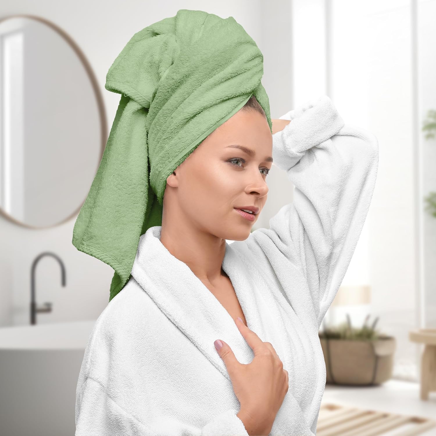 Avalon Towels Pack of 4 Bath Towels 27x54 Inches Sage Green