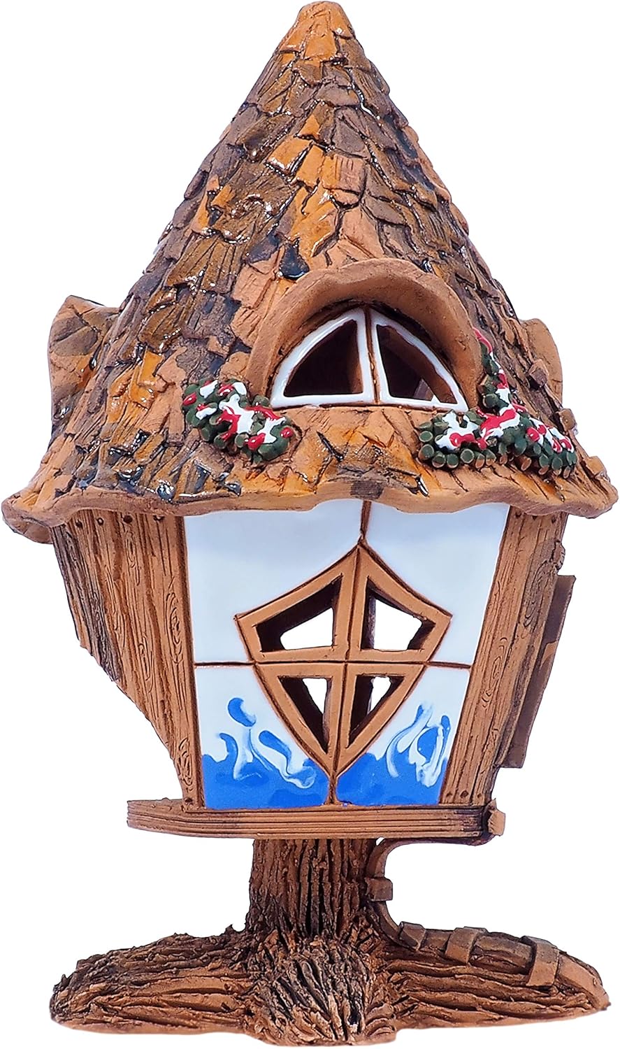 Midene Ceramic Art Tealight Candle Holder Fairy House Forest B97N