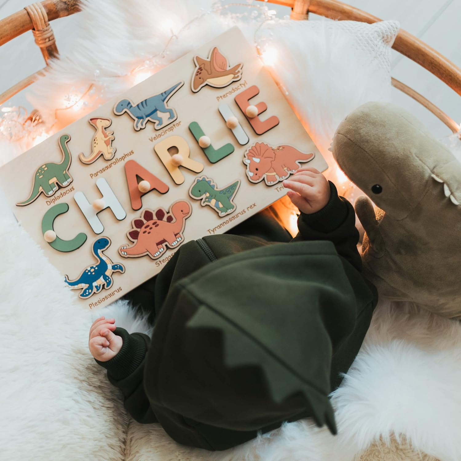 Custom Dinosaur Name Wooden Puzzle for Kids