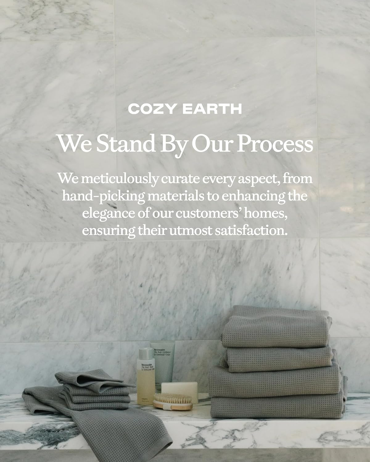 Cozy Earth Waffle Bath Towels 2 Pack - Soft Absorbent Stylish