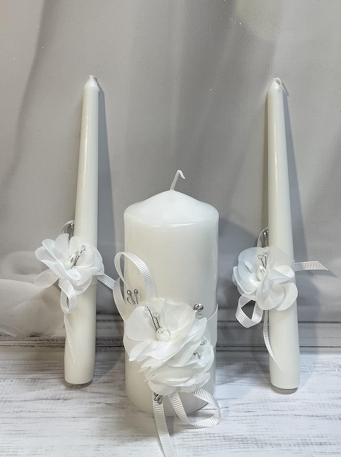 Magik Life Unity Candle Set - White Wedding Unity Candles