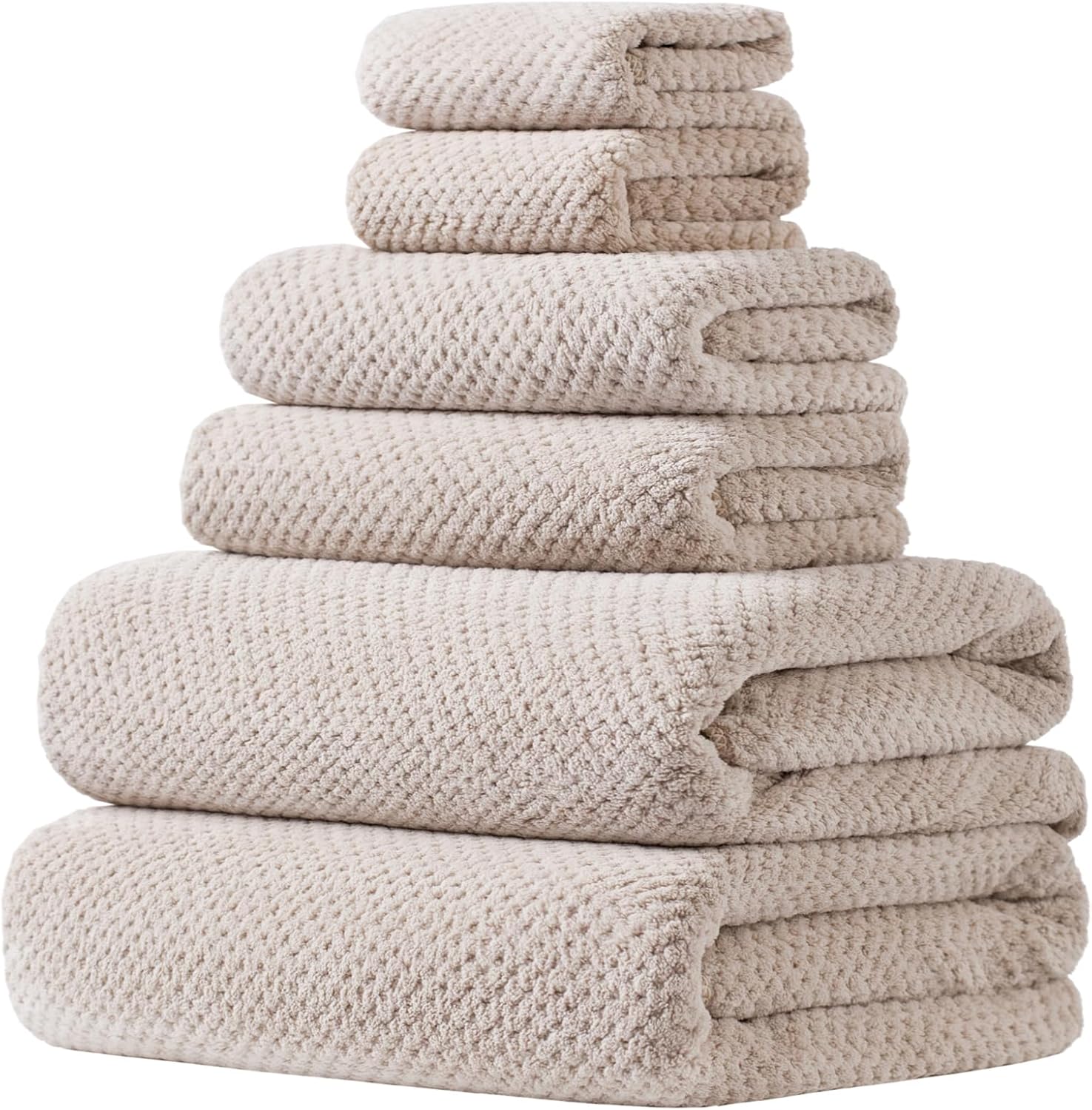 HVMS Extra Large Microfiber Bath Towel Set 6 Piece