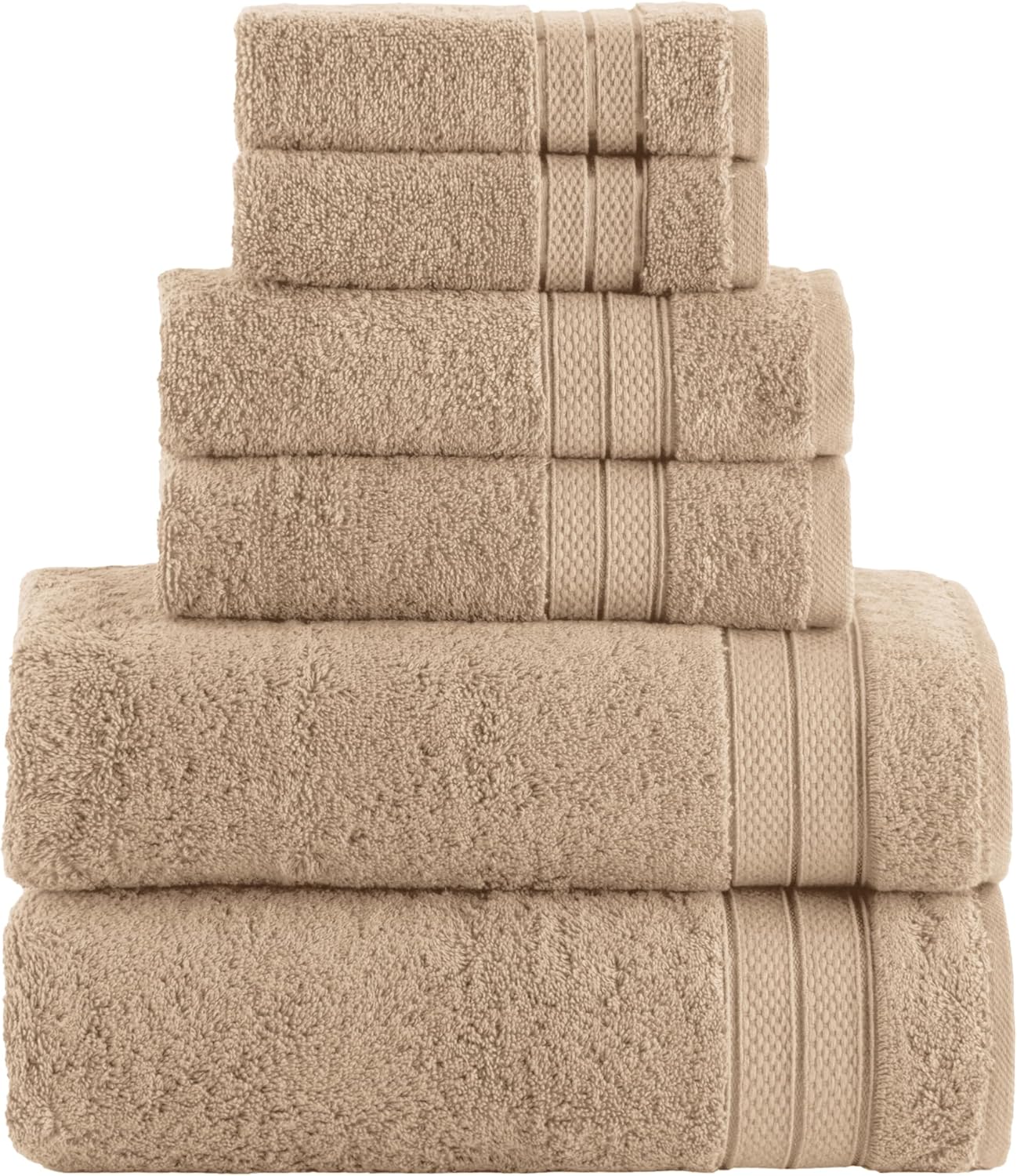 Elegant Comfort Luxury 6-Piece Towel Set - Tan