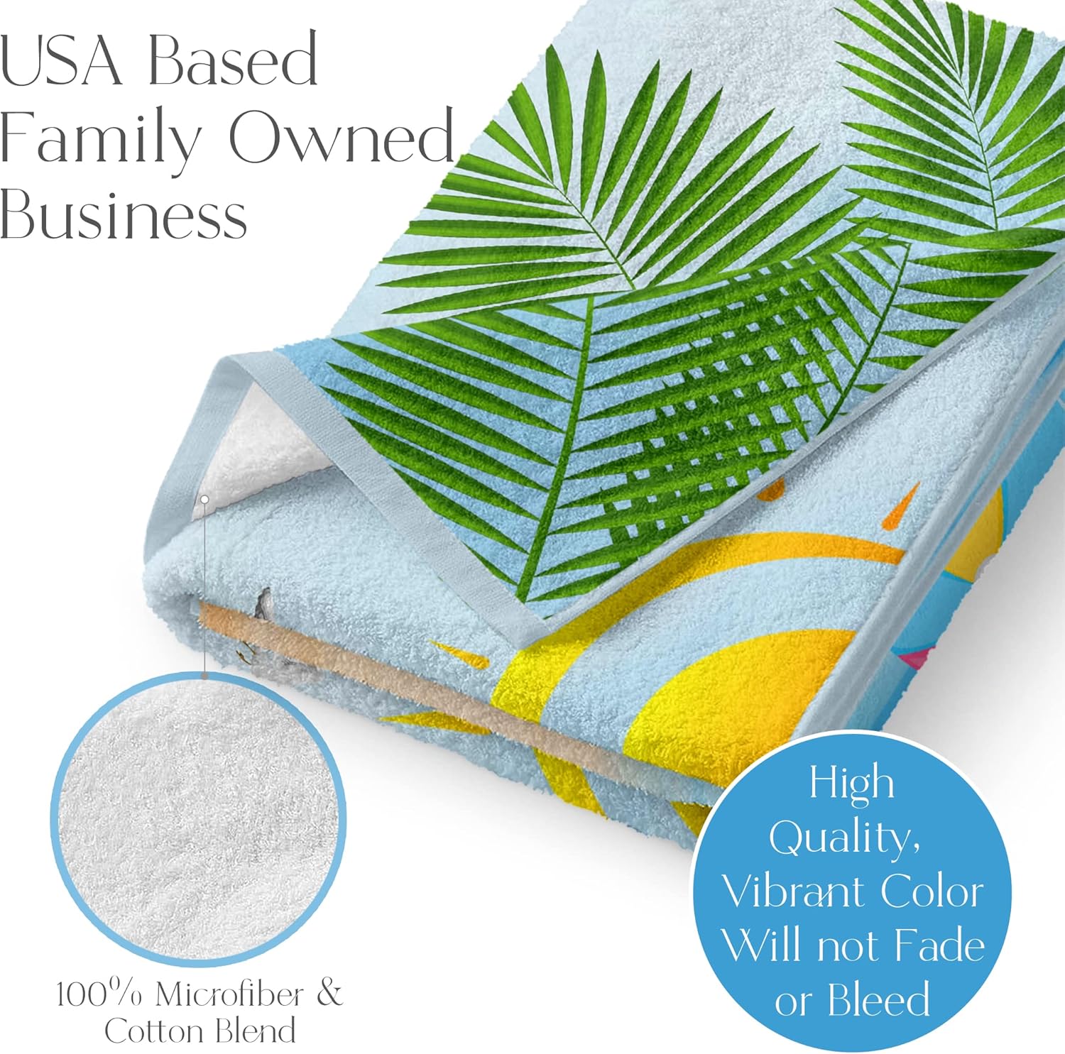 Personalized Microfiber Beach Towel with State License Plate and Custom Name