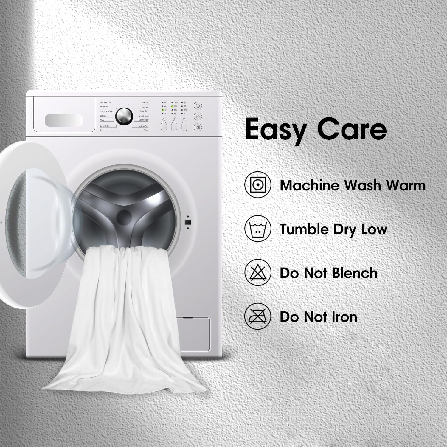JML Large Bath Towels 2 Pack 30x60 White Fleece