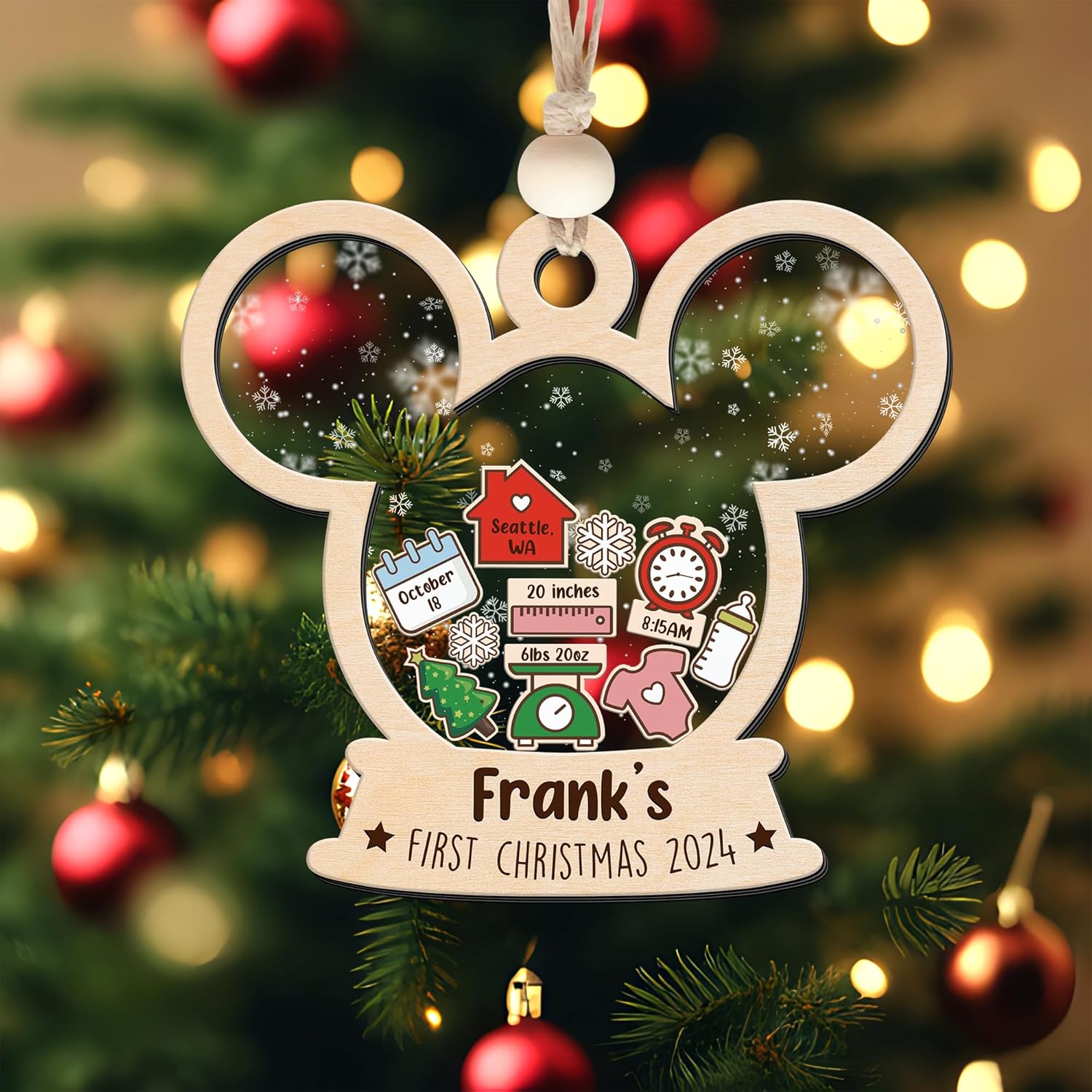 Babys First Christmas Ornament 2024 Personalized