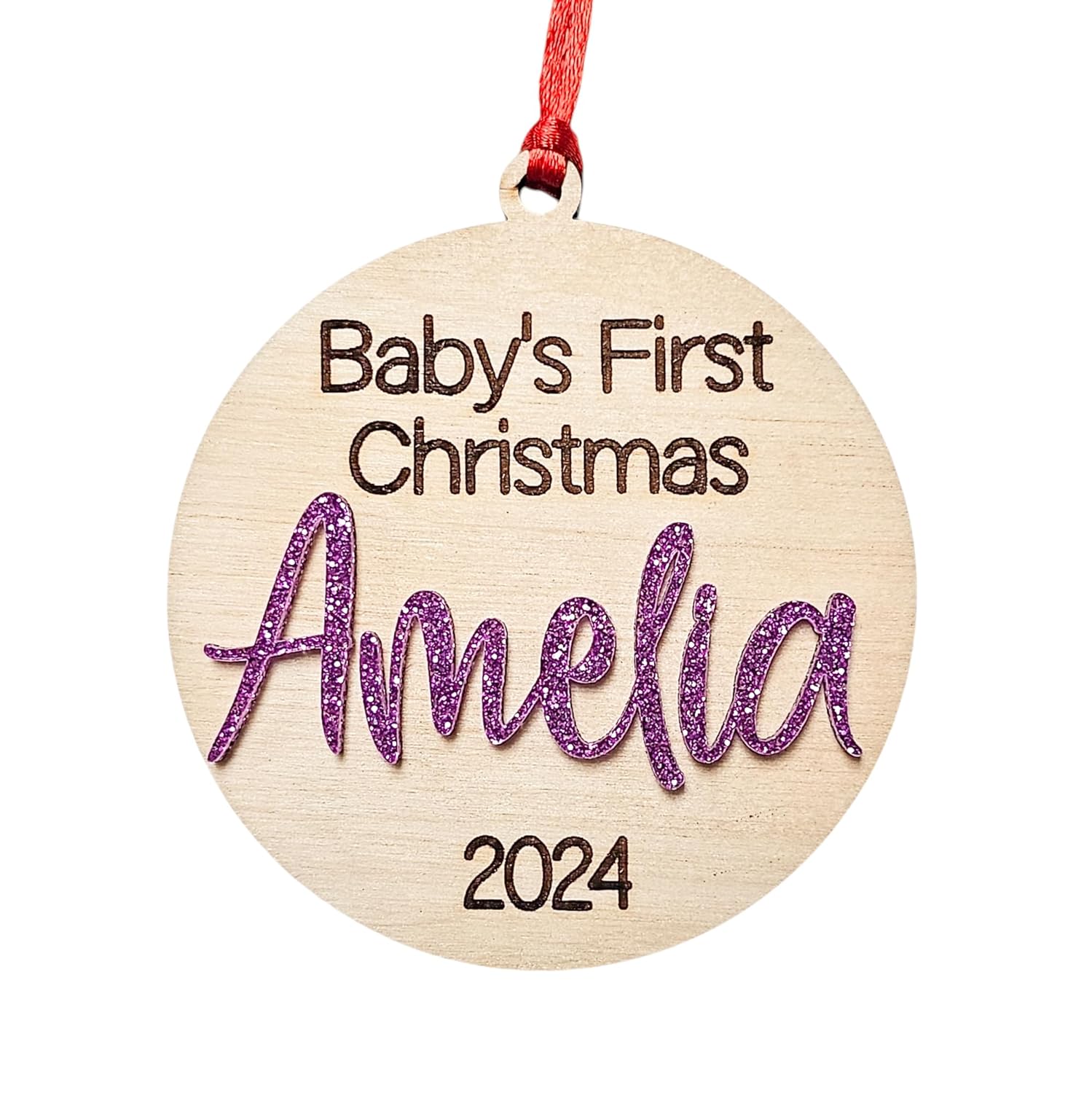 Babys 1st Christmas Ornament 2024 Personalized