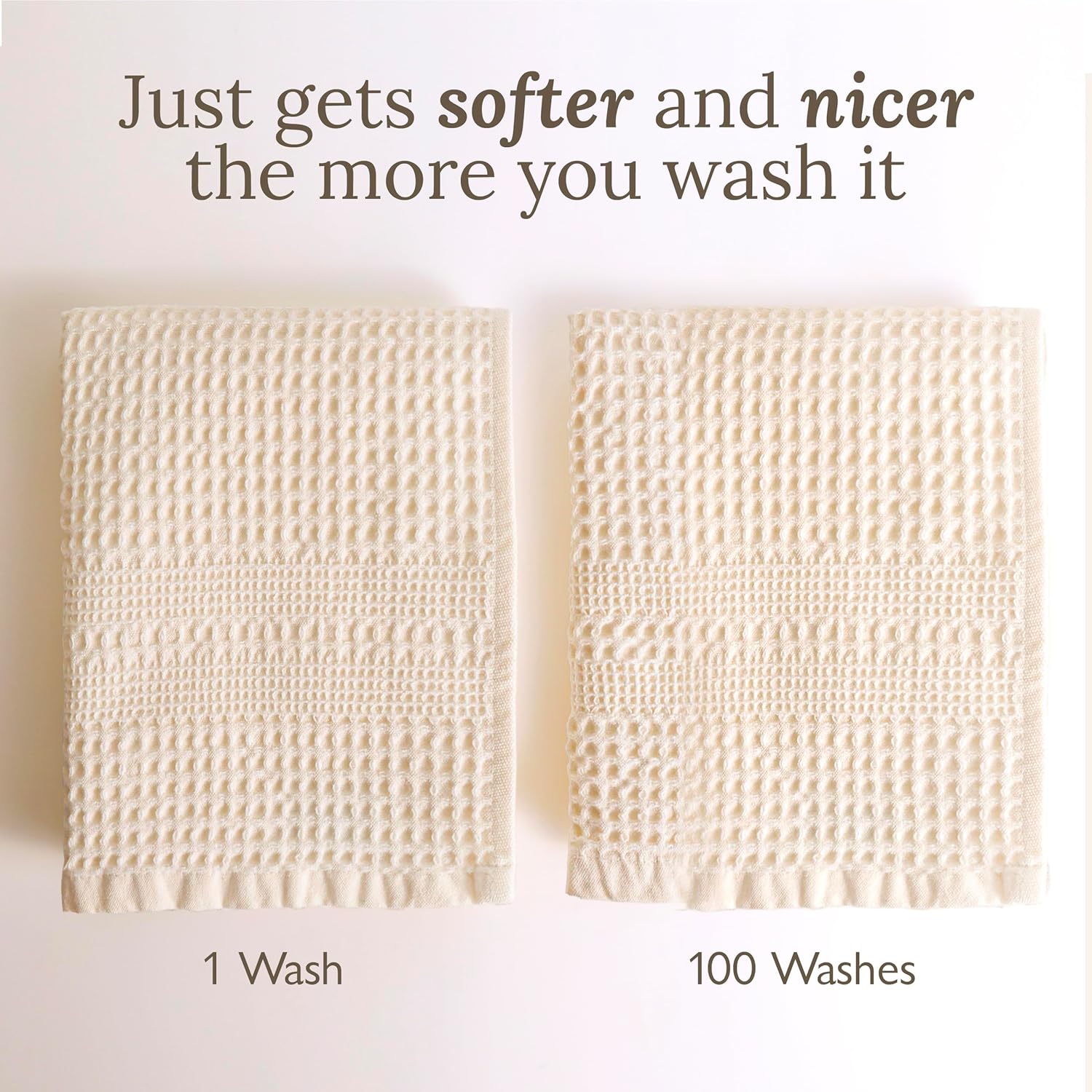 GILDEN TREE Waffle Bath Sheet 40x80 Cream 2 Pack