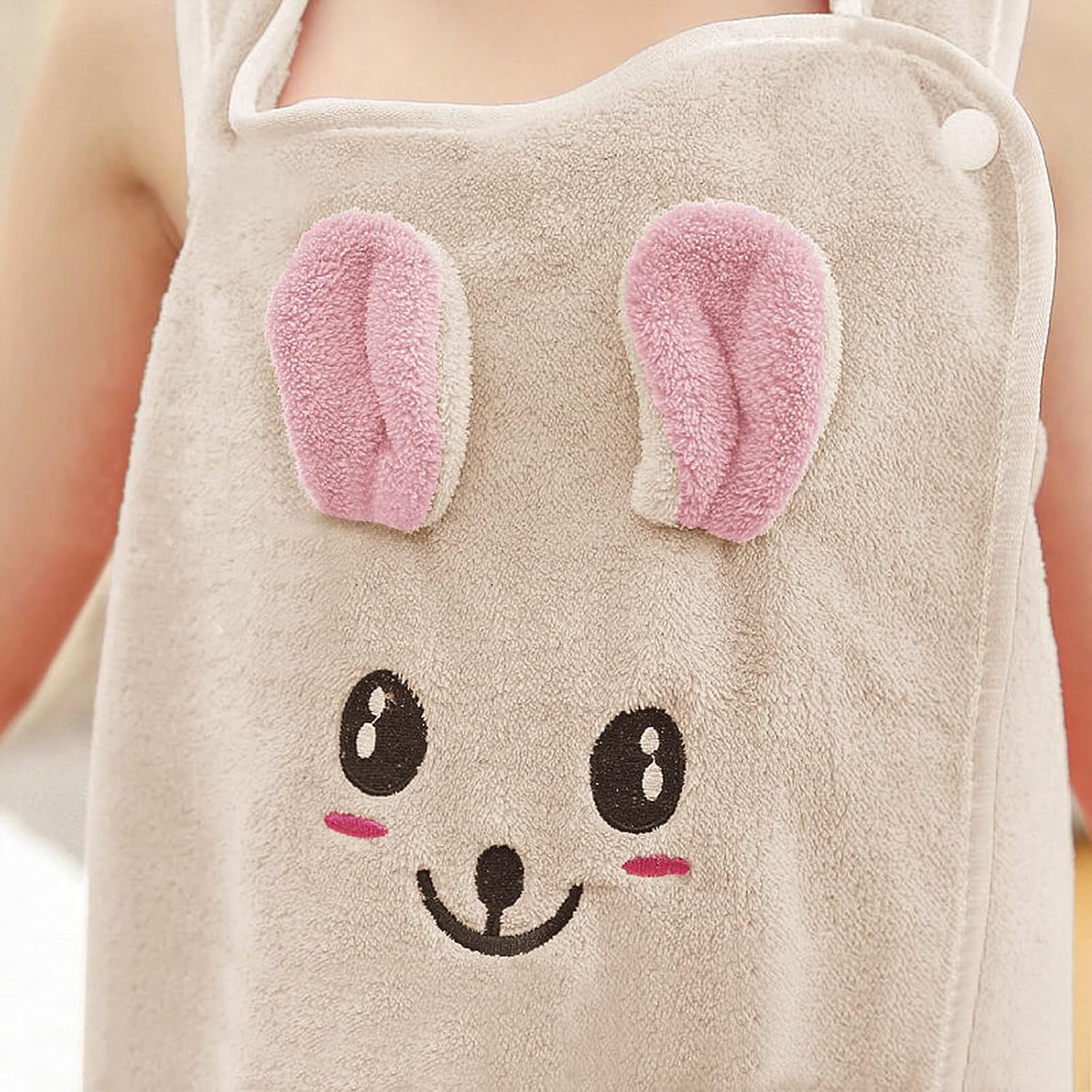 Super Soft Coral Fleece Bunny Bathrobe for Toddler Girls