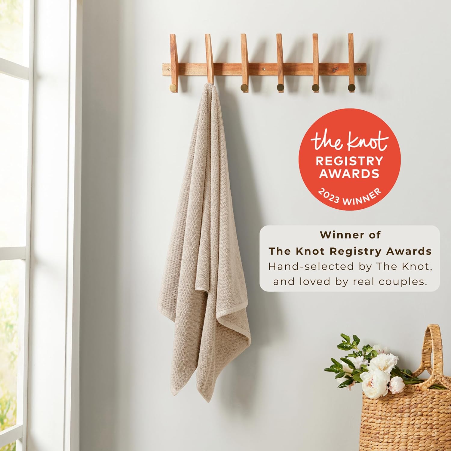 Great Bay Home Taupe Bath Towels 4 Pack 54x27