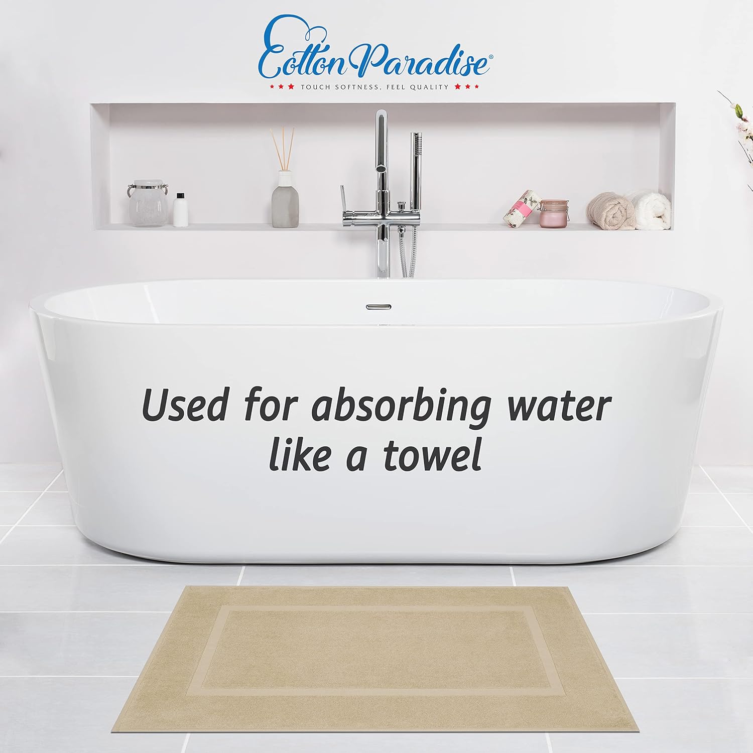 Cotton Paradise 100 Cotton Bath Mats Set of 2