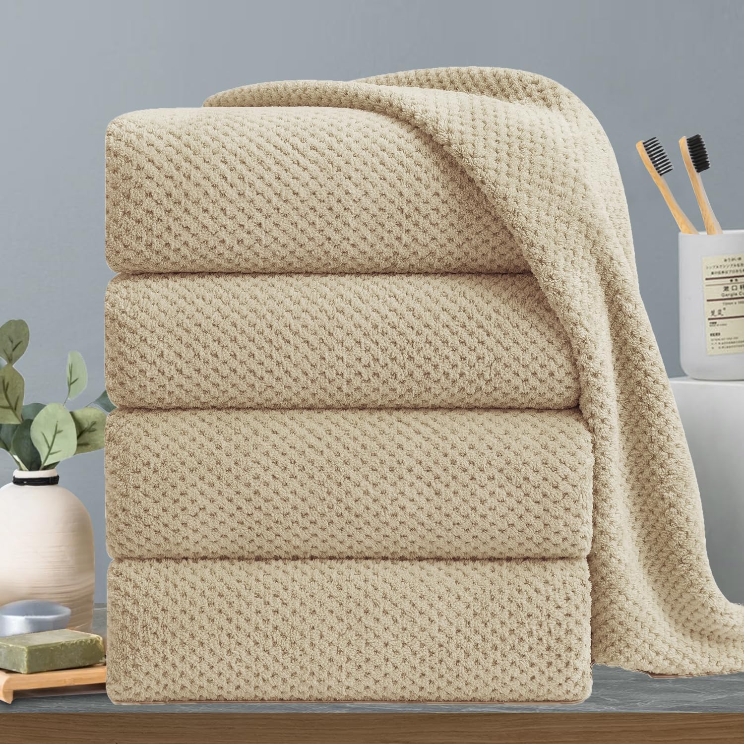 Hailea 4-Pack Bath Towels Set - 35x70 Inches
