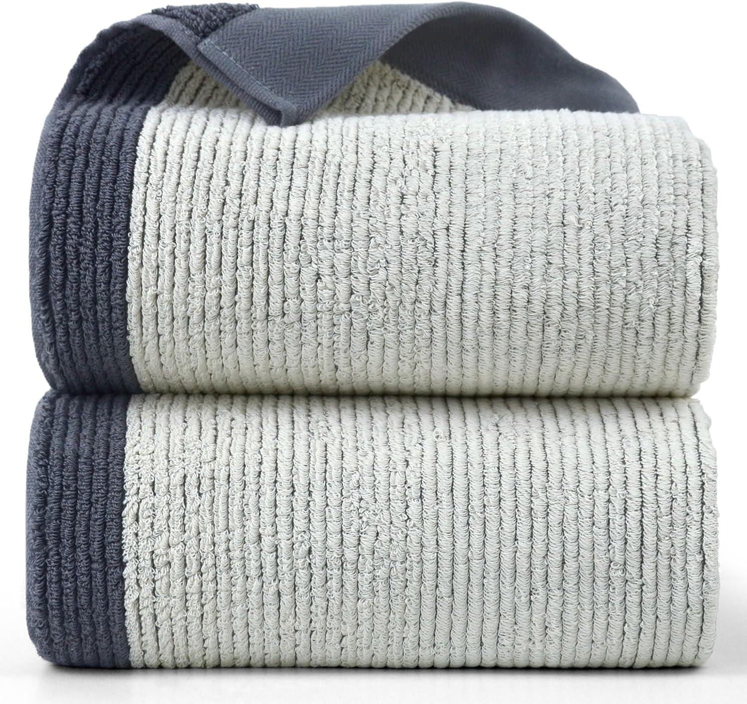 Cleanbear Bath Towels Set of 2 Silver-Gray 520 GSM