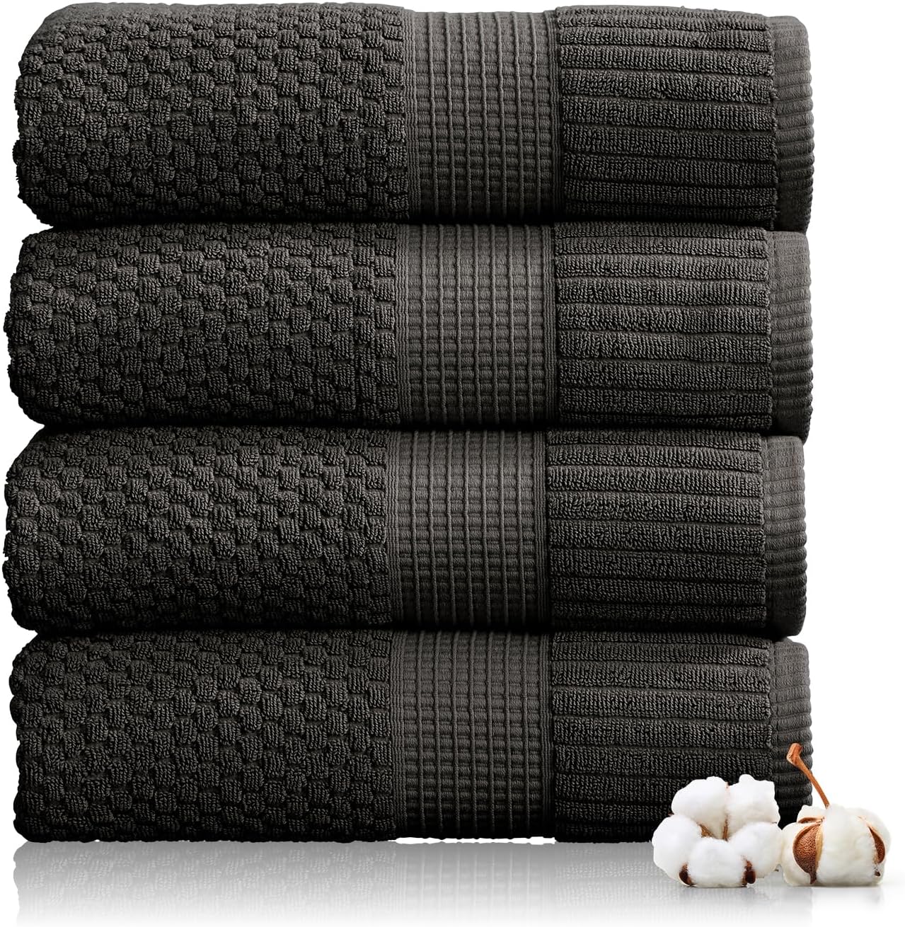 NY Loft 100 Cotton Bath Towel Set 4 Pack