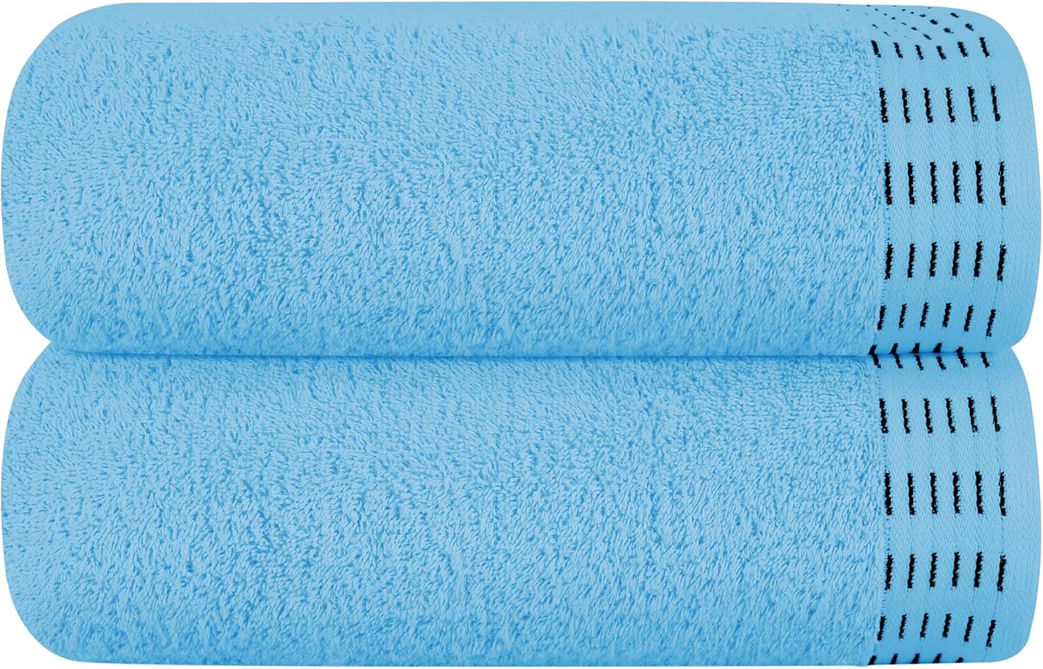 Malloni Home Cotton Bath Towel Set 28x55 Sky Blue 2 Pack