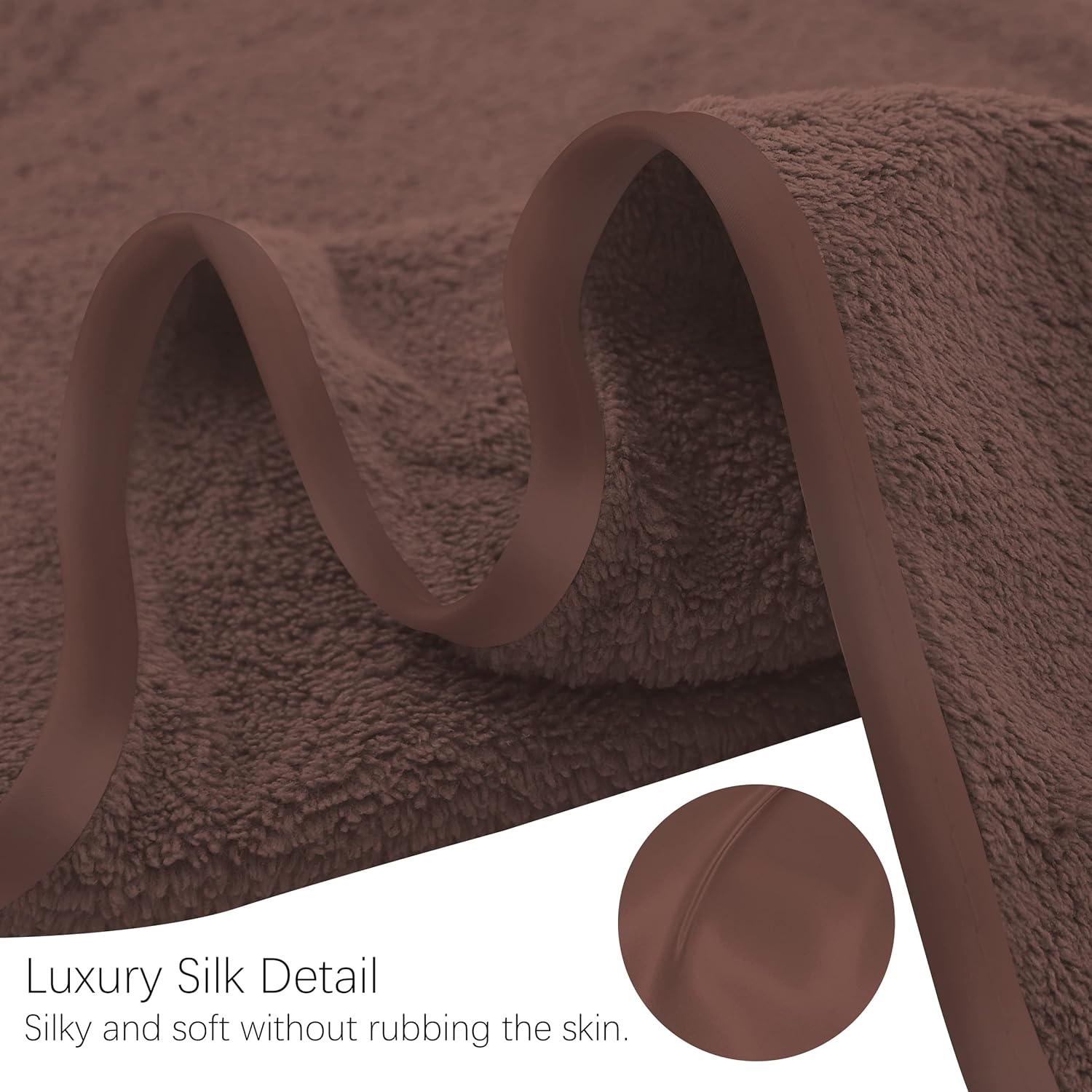 TENSTARS Silk Hemmed Microfiber Bath Towels - 16x28 Inch Set of 6