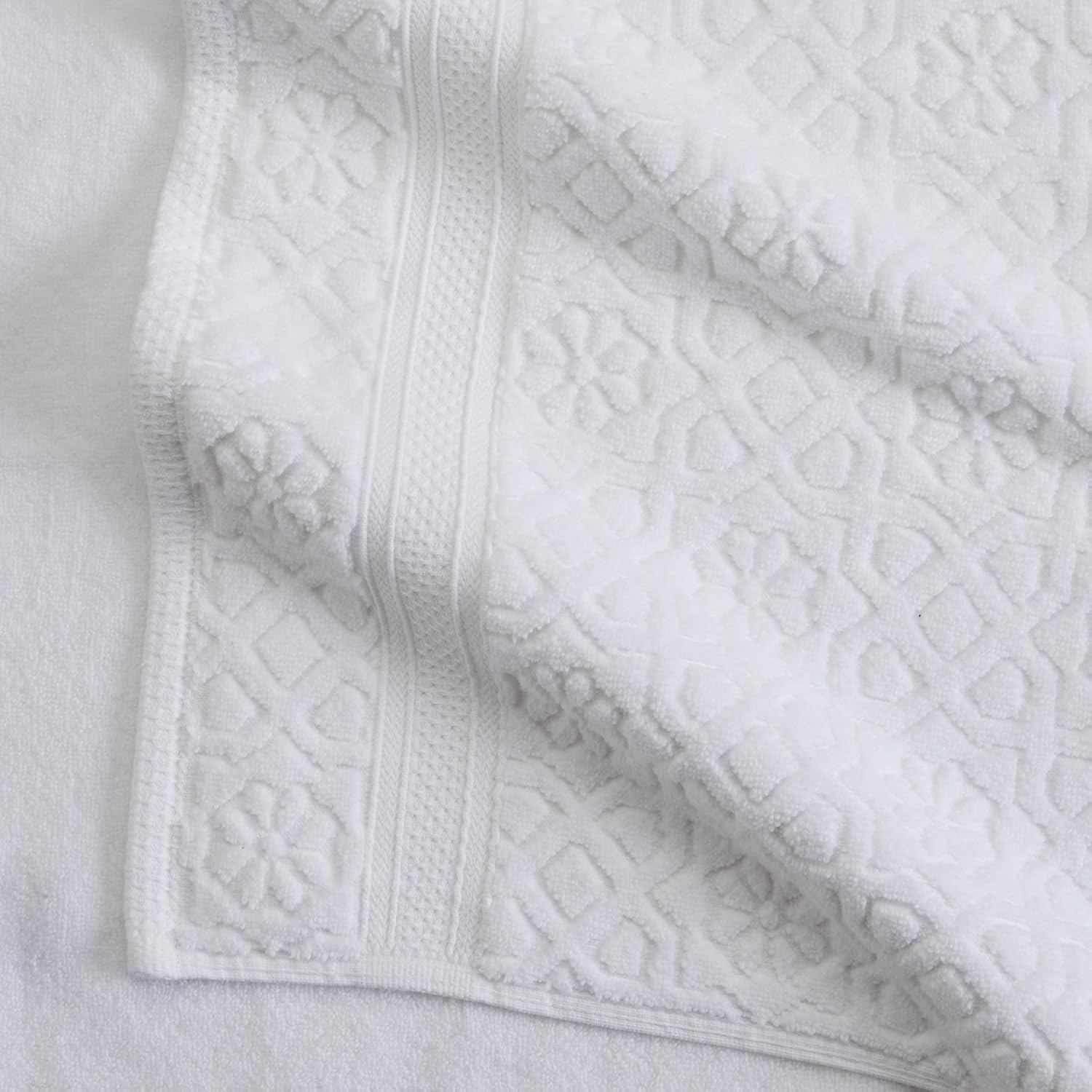 Springtree Home Cotton Towel Set - 6 Piece Floral Textured