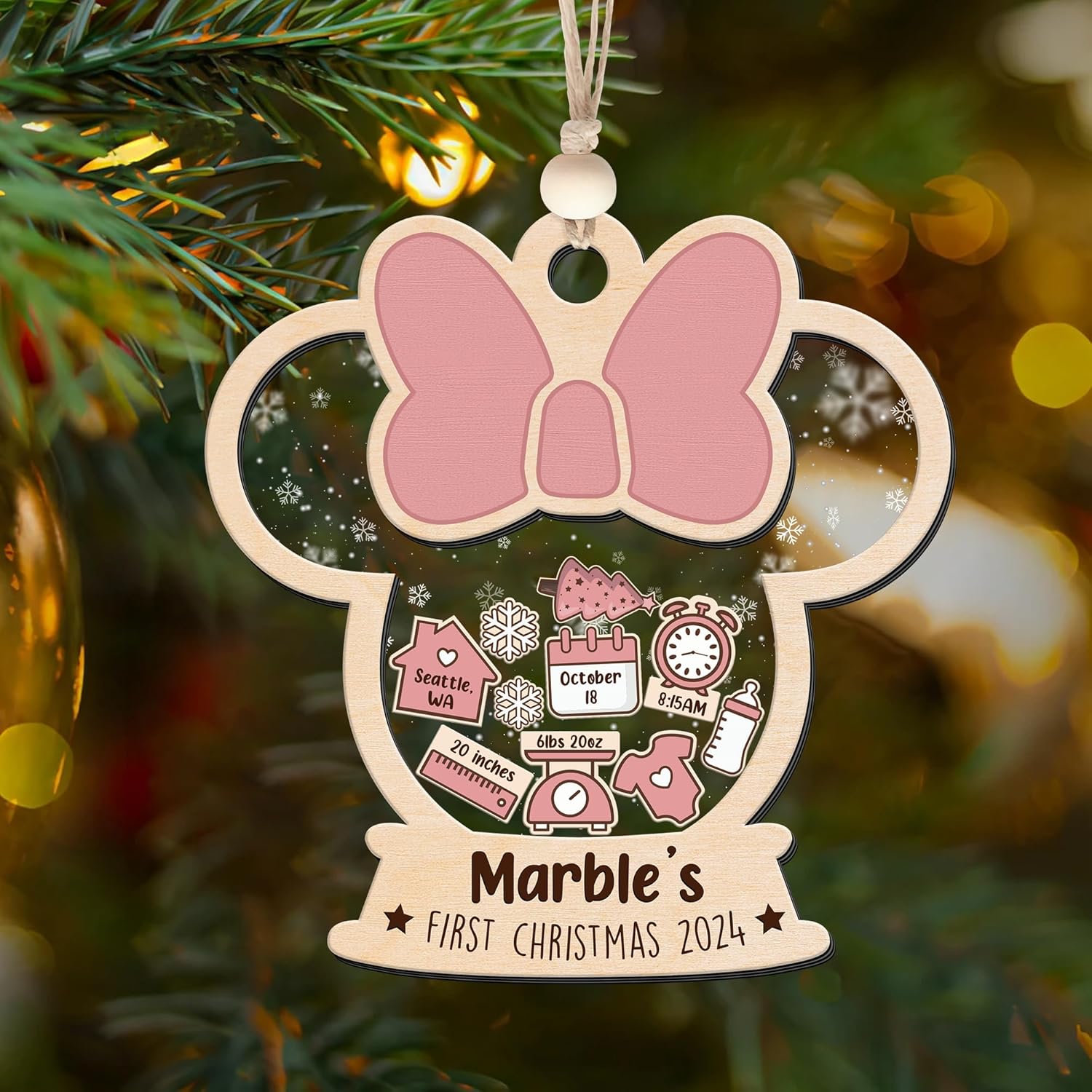Babys First Christmas Ornament 2024 Personalized