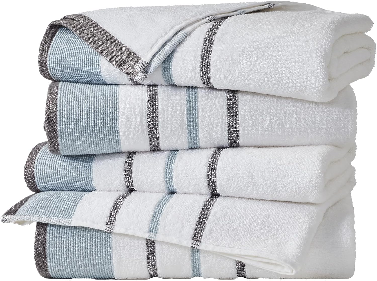 Great Bay Home Decorative Bath Towel Set 4 Pack