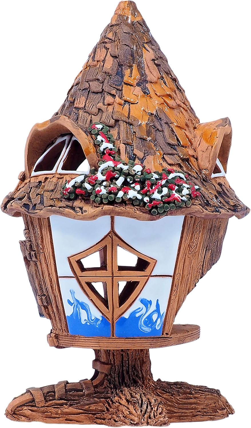 Midene Ceramic Art Tealight Candle Holder Fairy House Forest B97N
