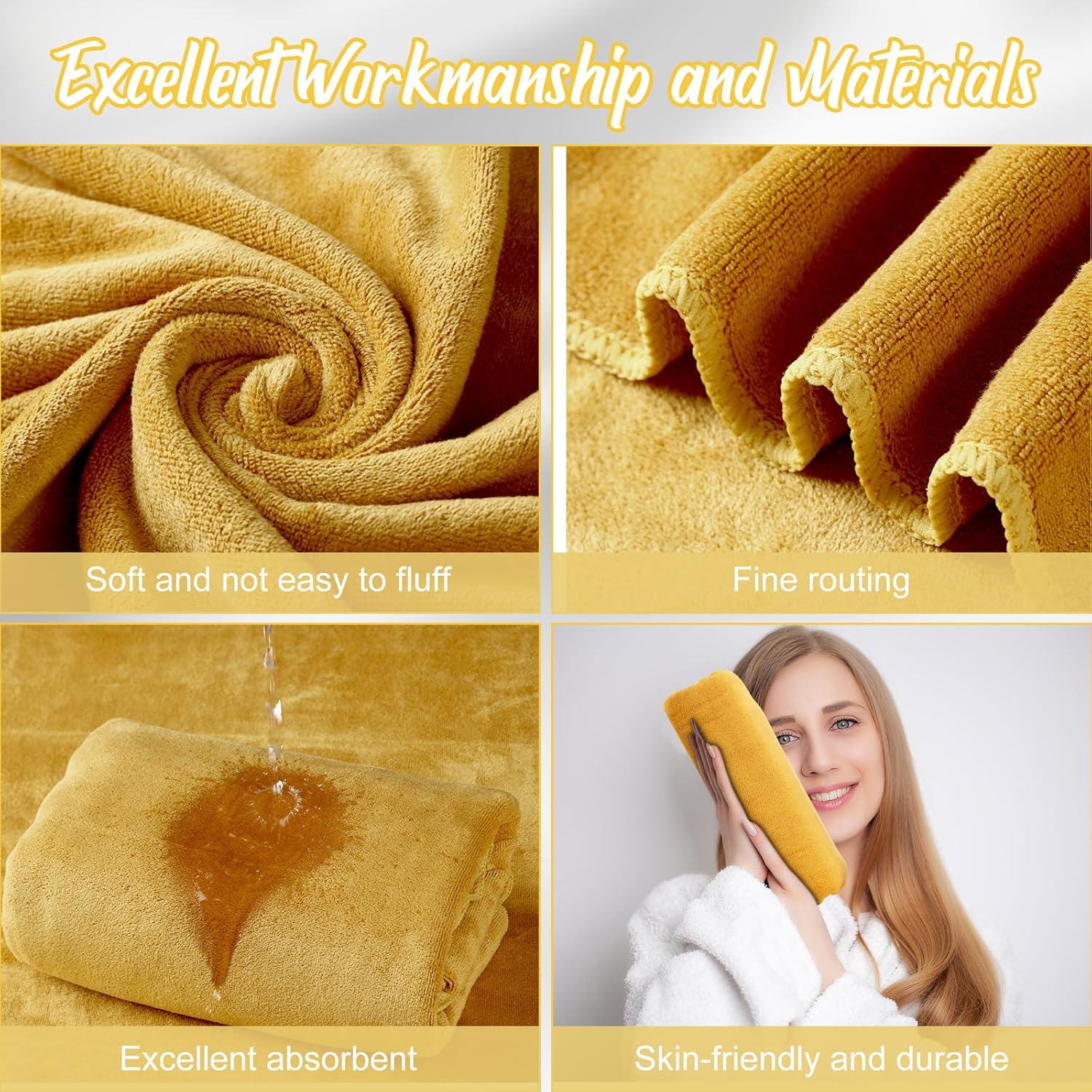 16 Pack Microfiber Bath Towels - Soft Absorbent Extra Large
