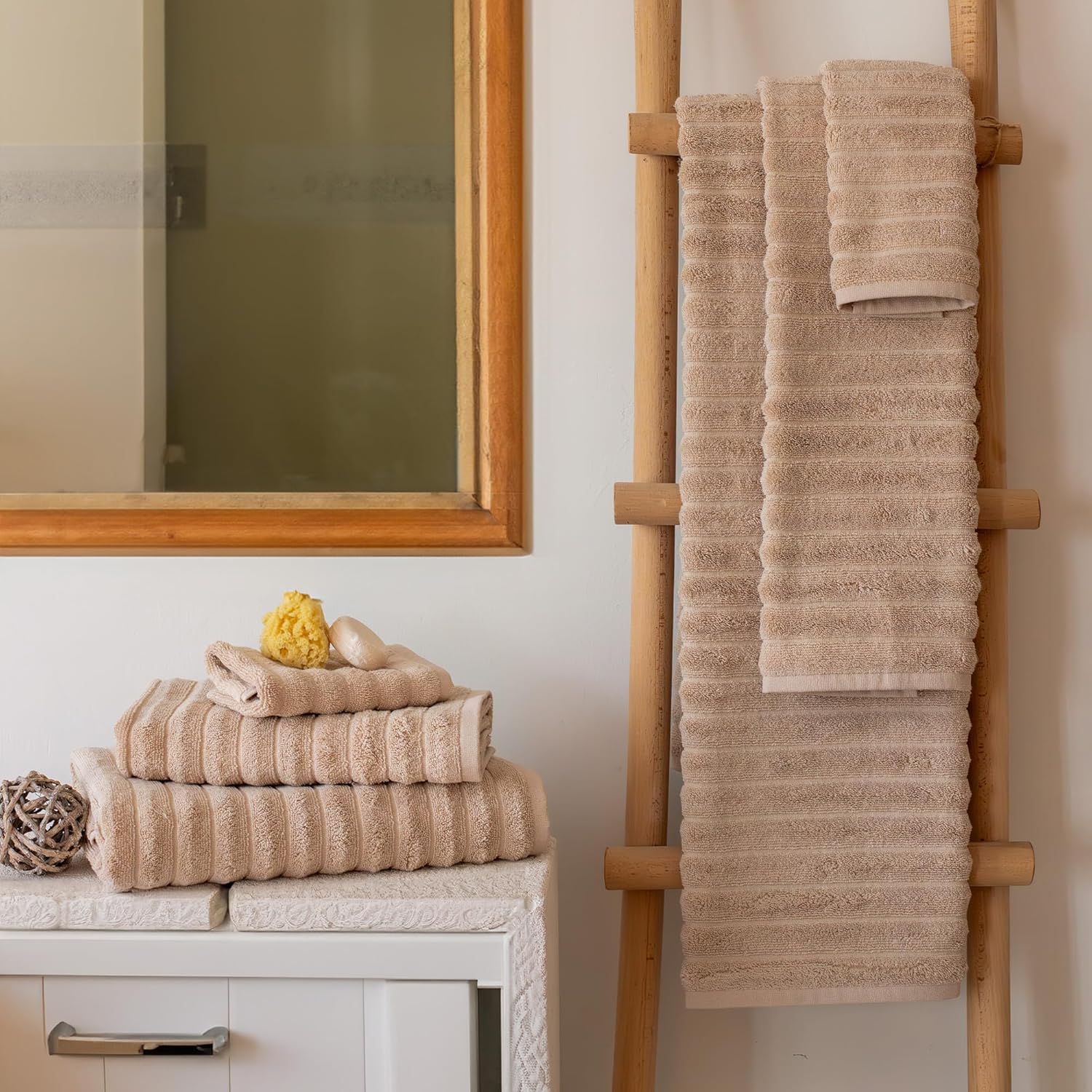 Classic Turkish Towels CTT 6-Piece Set Almond Beige