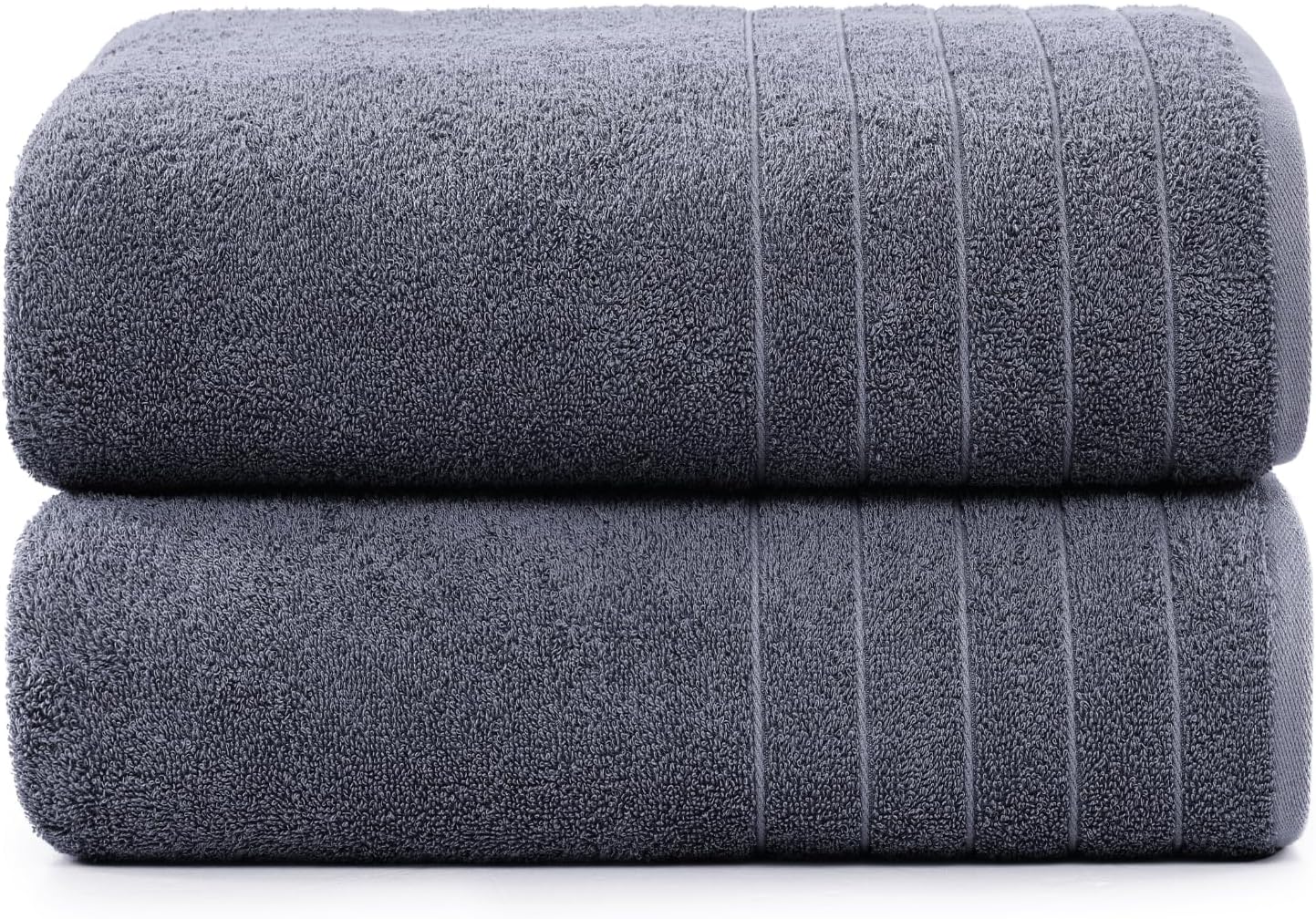 Casa Platino 100 Cotton 2 Pack Bath Towels Set - Cool Grey