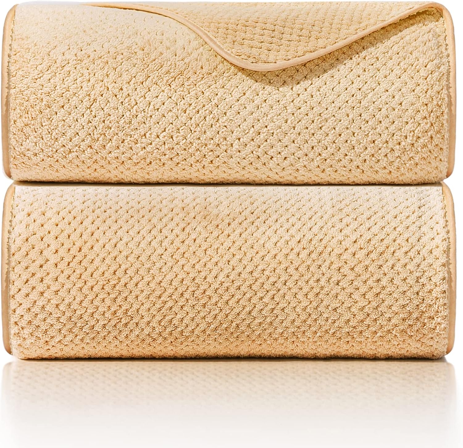 OLESTER Microfiber Bath Towel Set Brown 2 Pack 1