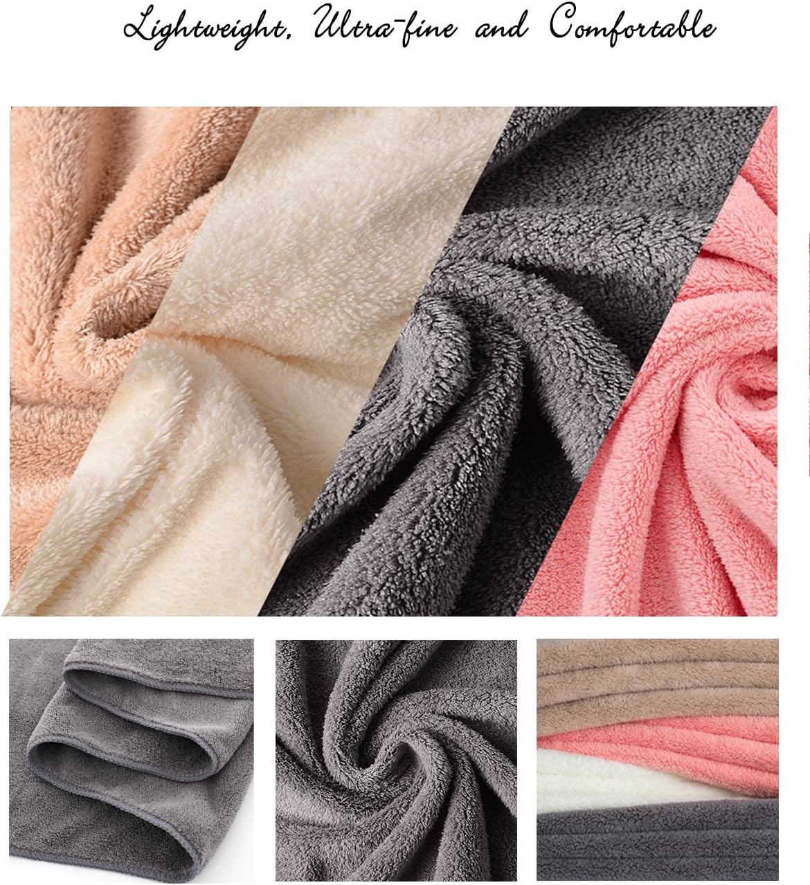 Lumimi 4-Piece Dark Grey Microfiber Bath Towel Set