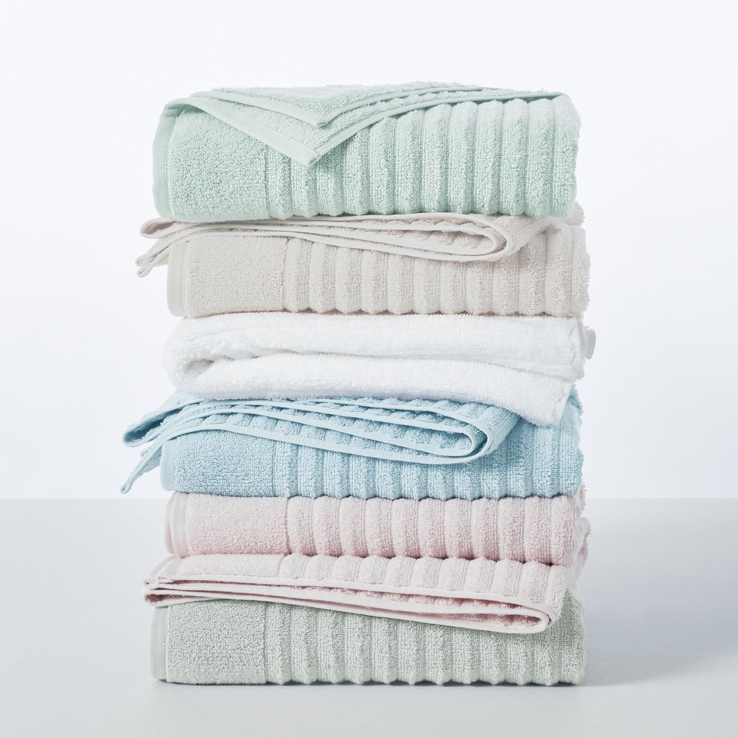 Great Bay Home Grey Bath Towels 4 Pack - 100 Combed Cotton