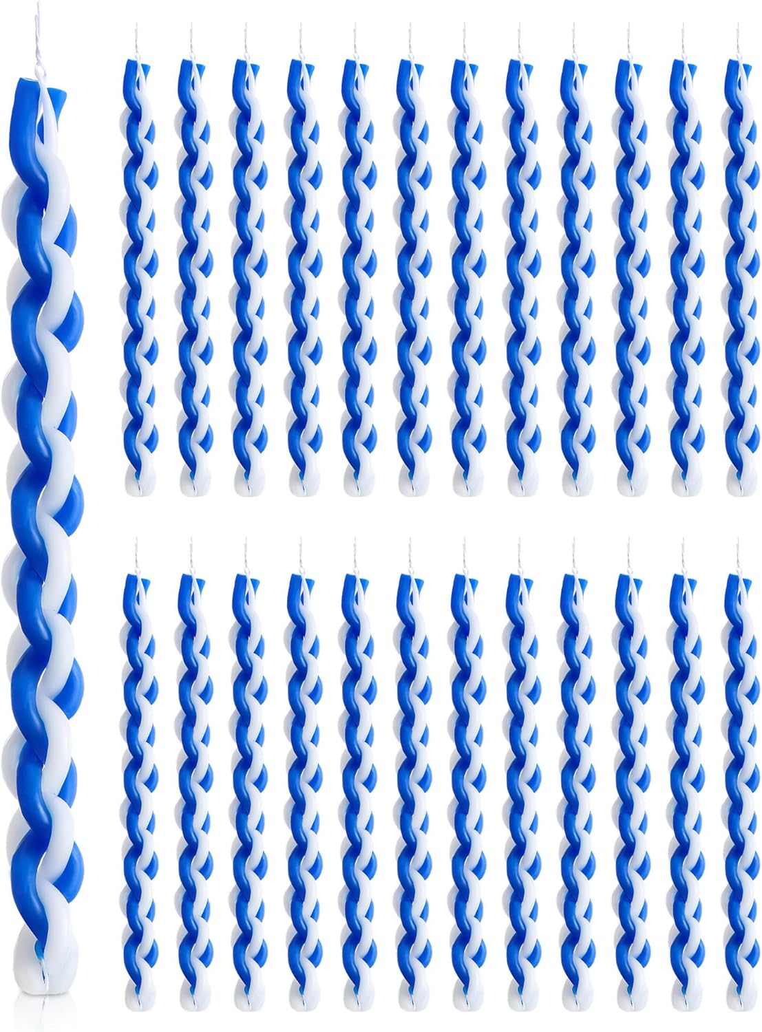 24 Pack Braided Shabbat Candle Set for Havdalah