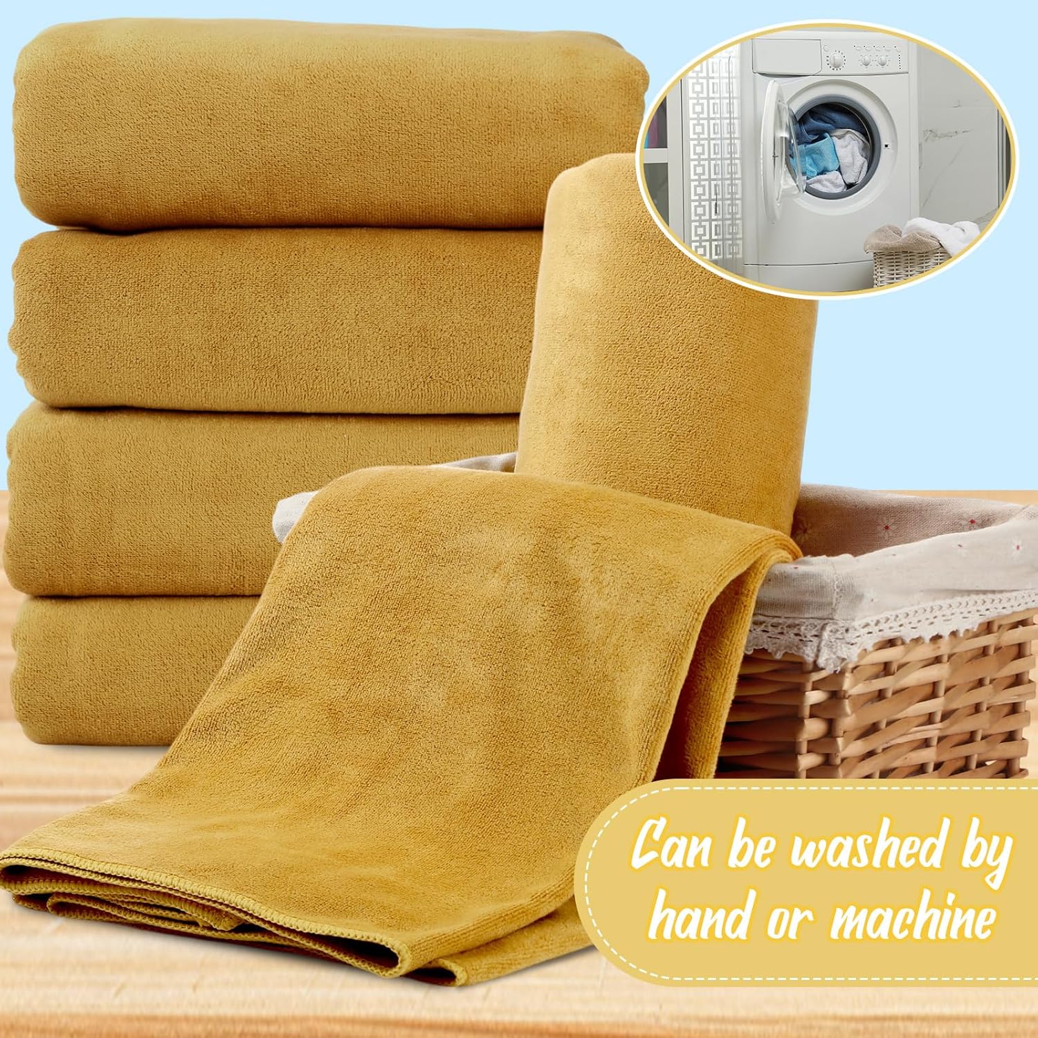 16 Pack Microfiber Bath Towels - Soft Absorbent Extra Large