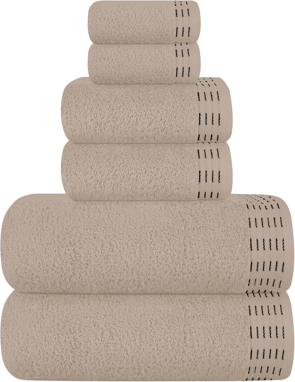 Ultra Soft 6 Pack Cotton Towel Set - Tan