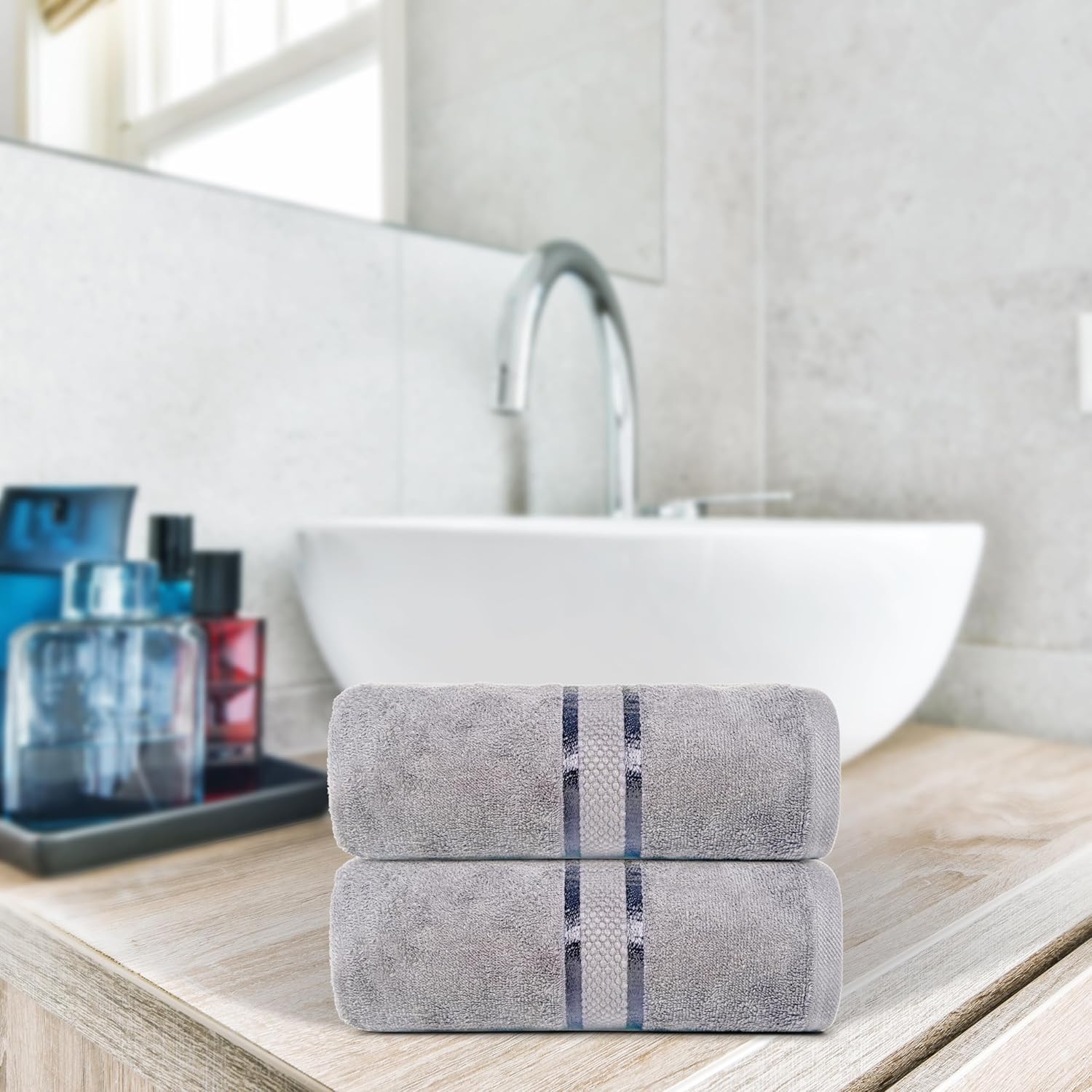 Chic Light Grey 2-Piece Bath Sheet Set - Premium Cotton Towels