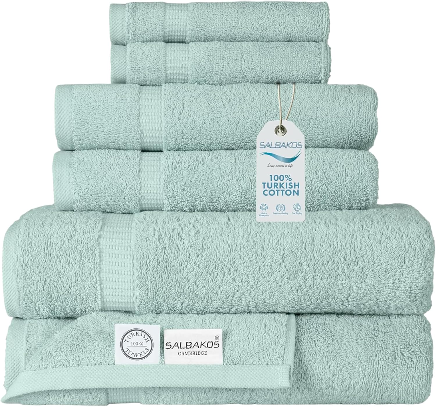 SALBAKOS Luxury 6-Piece Towel Set 100 Turkish Cotton