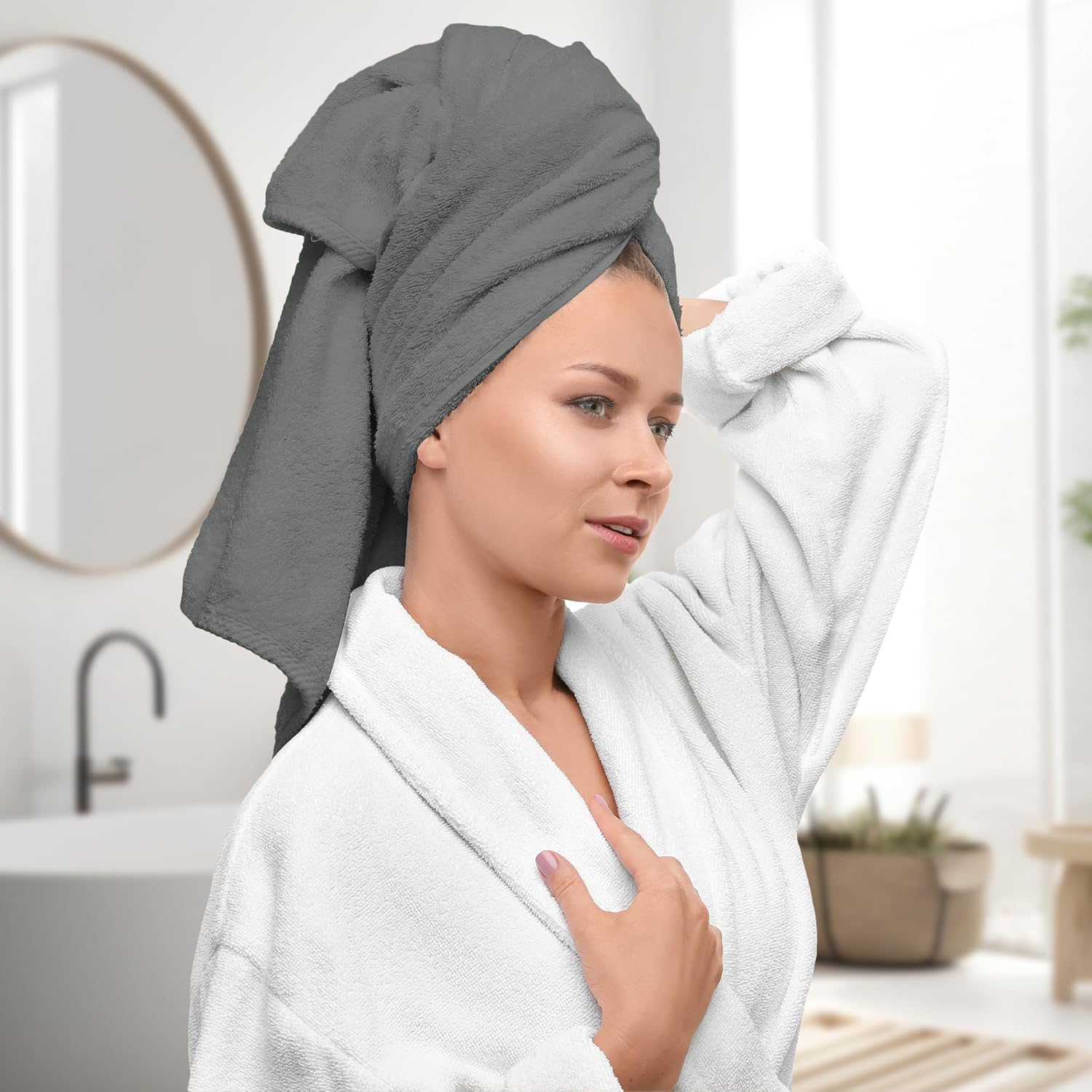 Avalon Towels Pack of 4 Bath Towels 27x54 Inches Grey