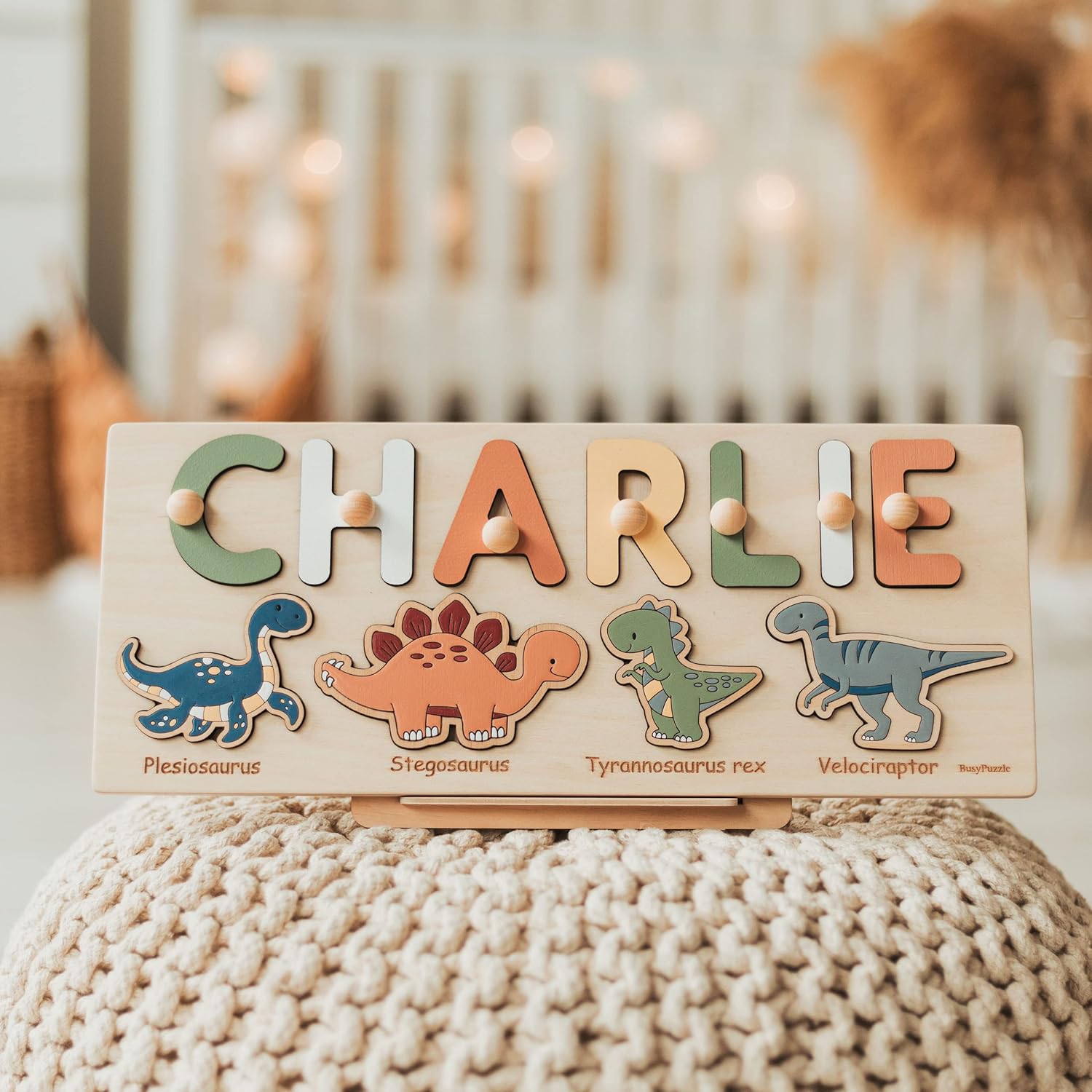 Custom Dinosaur Name Wooden Puzzle for Kids