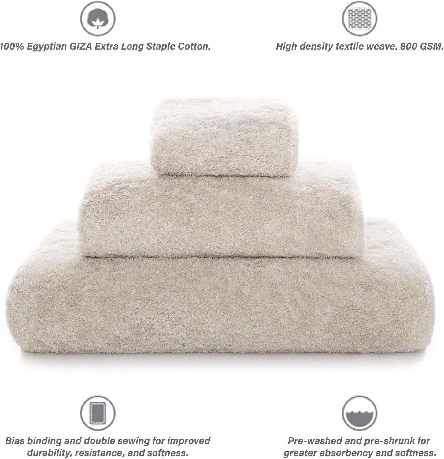 Graccioza Egoist Wash Cloth - 12x12 Inch 100 Egyptian Giza Cotton
