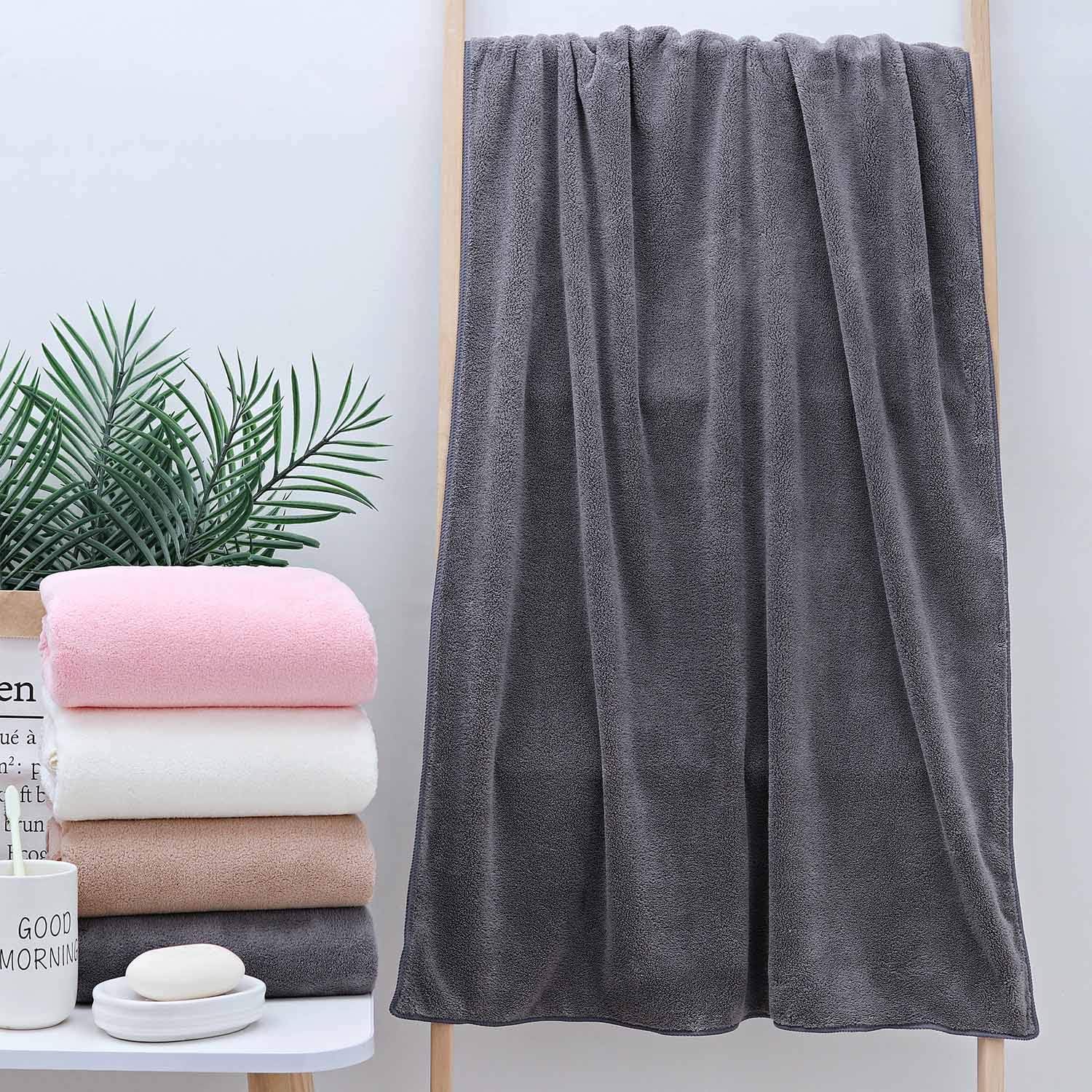 Lumimi 4-Piece Dark Grey Microfiber Bath Towel Set